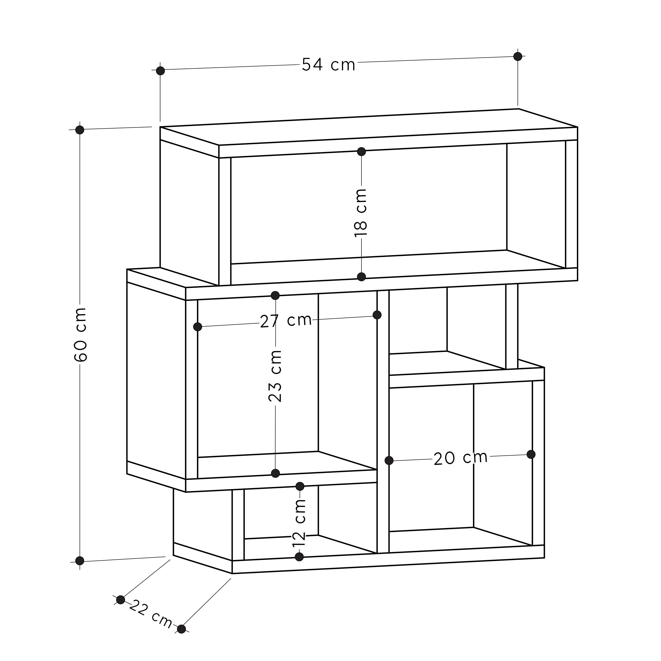 Modern Side End Table Multipurpose With Creativeness H 60.5cm
