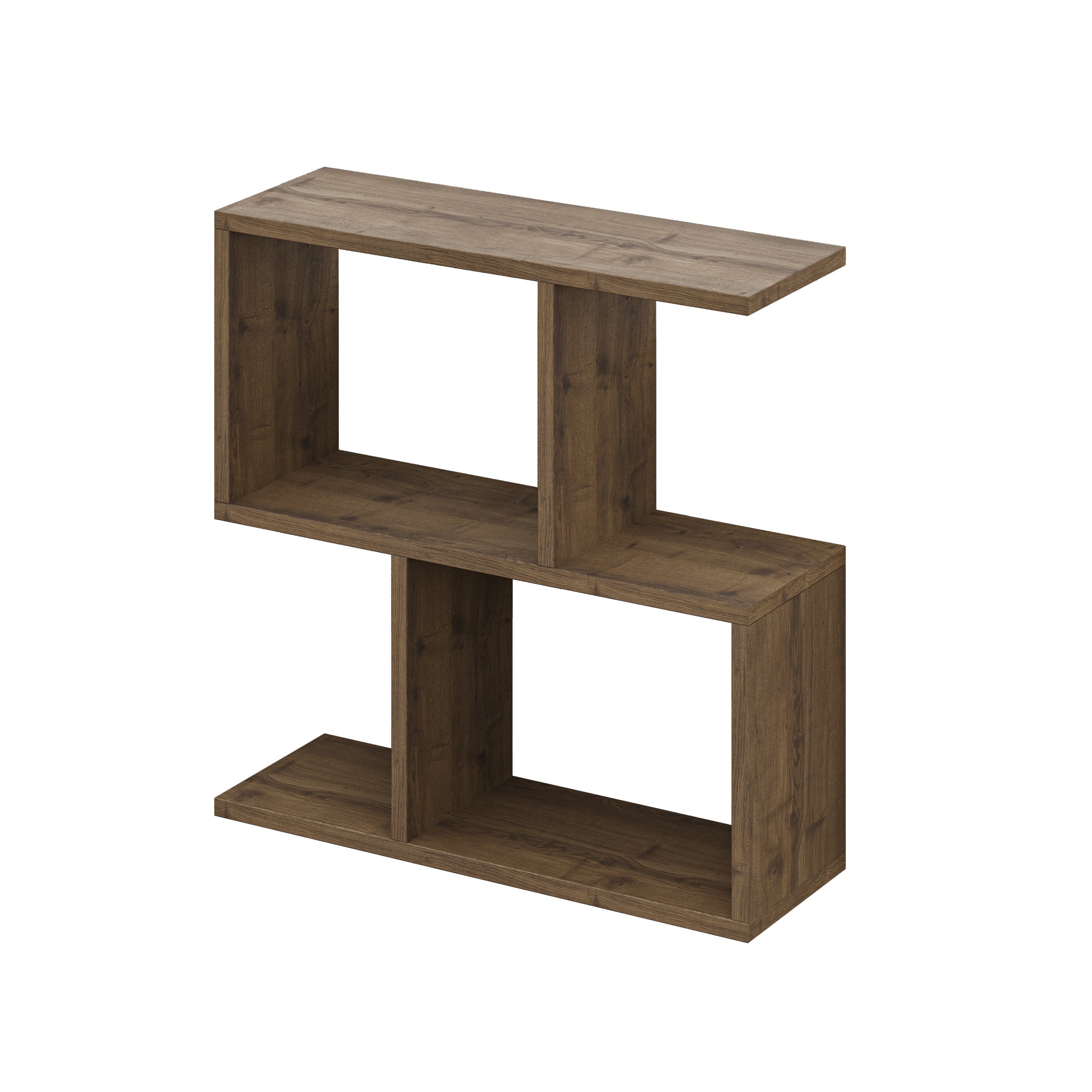 Modern Side Table with 4 Open Shelves