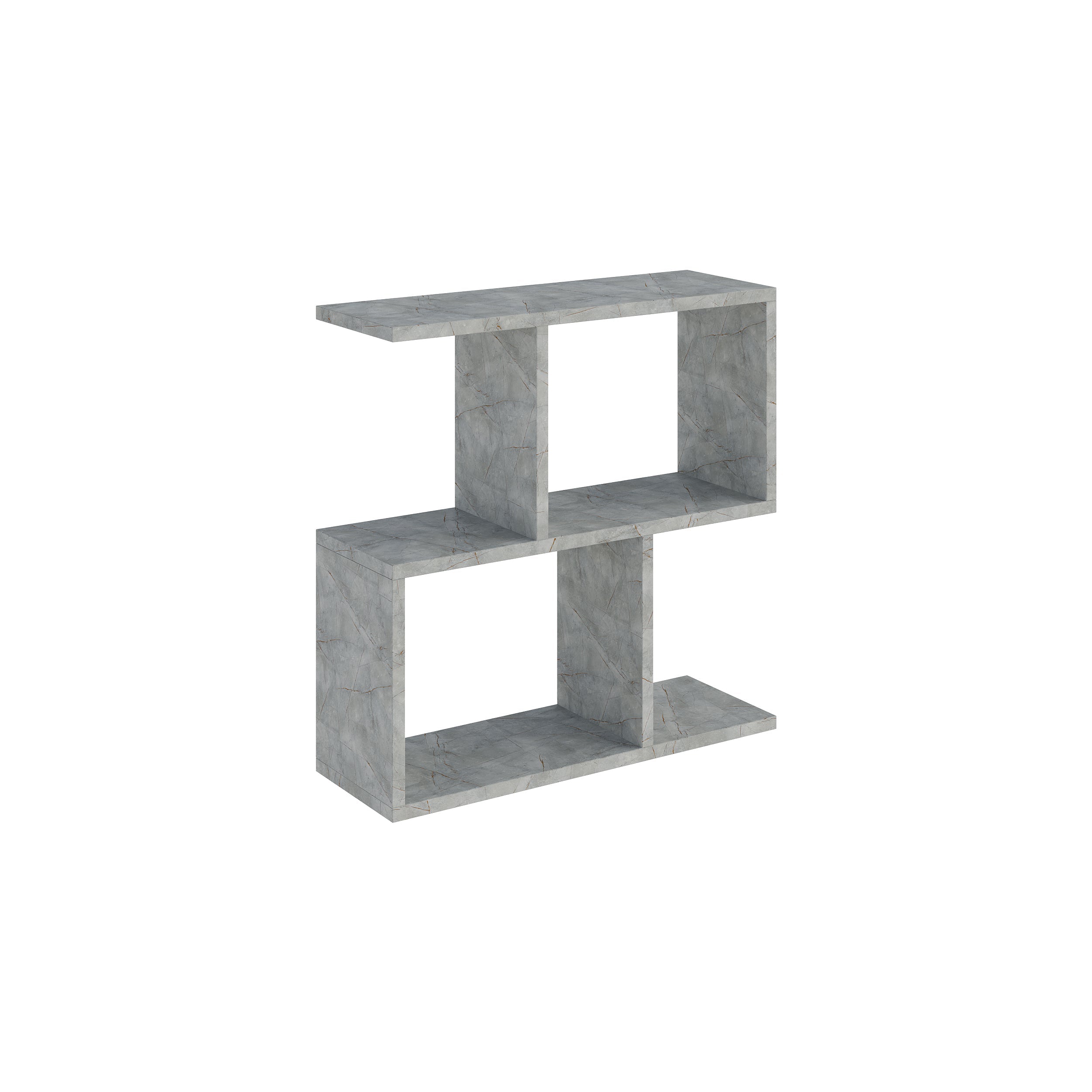 Modern Side Table with 4 Open Shelves