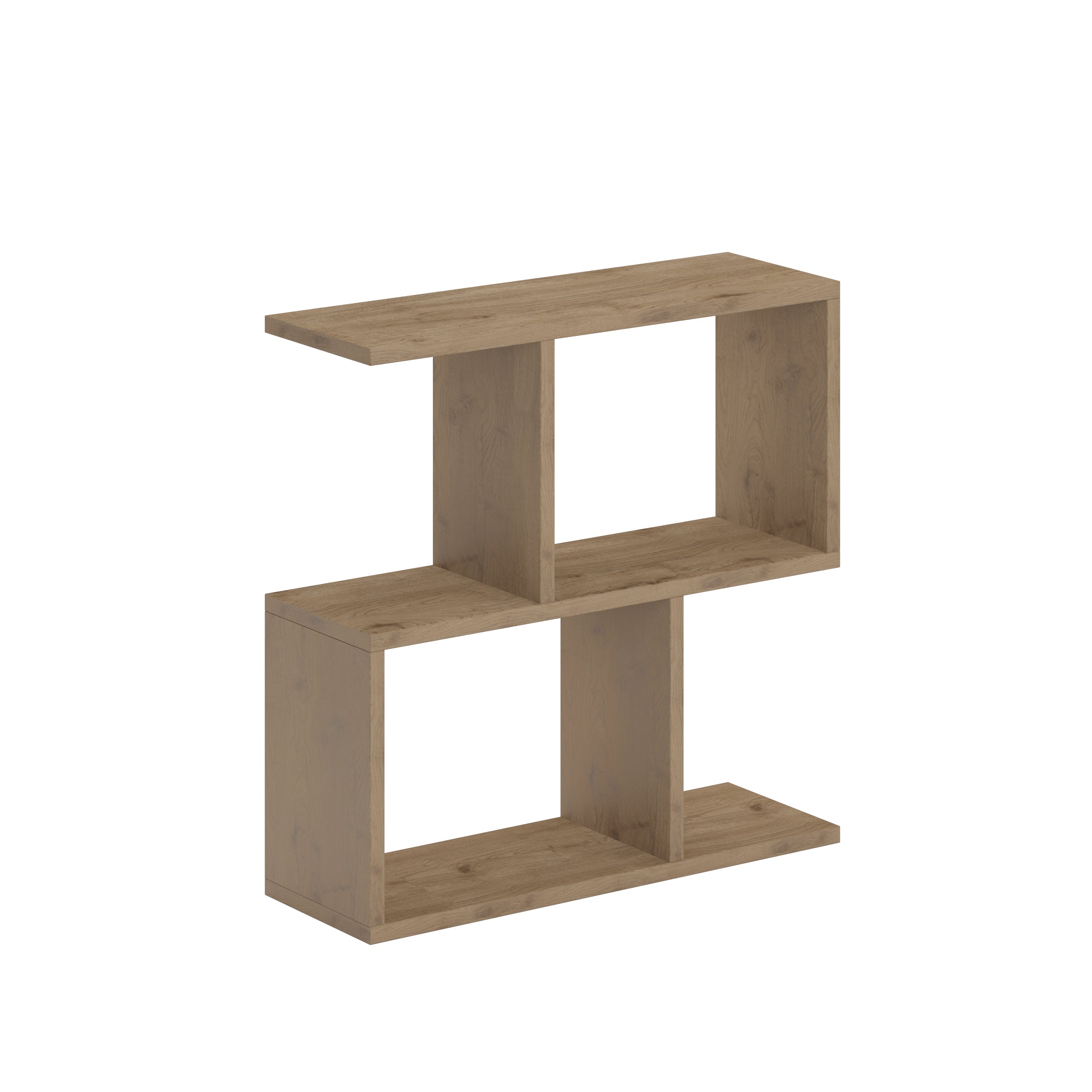 Modern Side Table with 4 Open Shelves