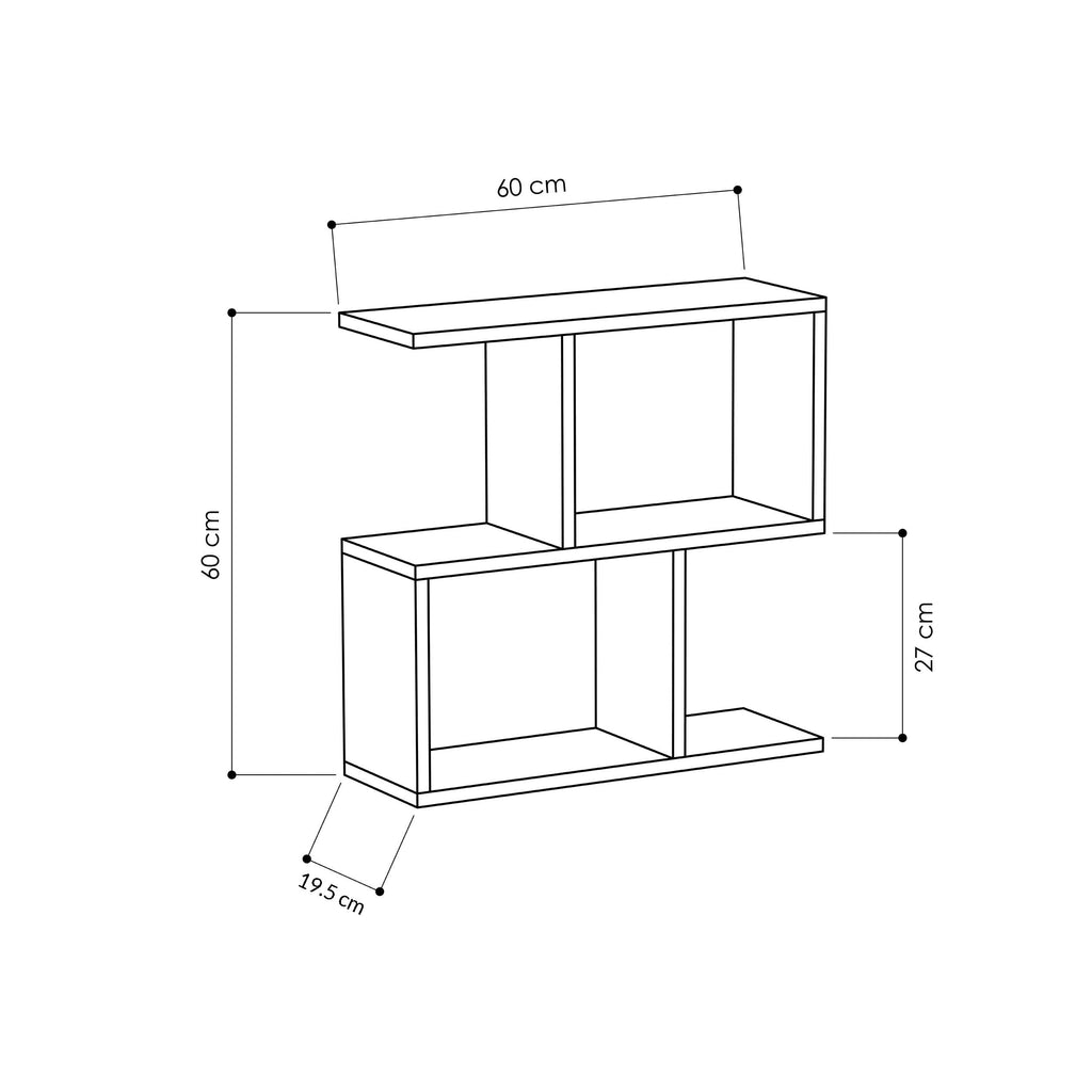Modern Side Table with 4 Open Shelves