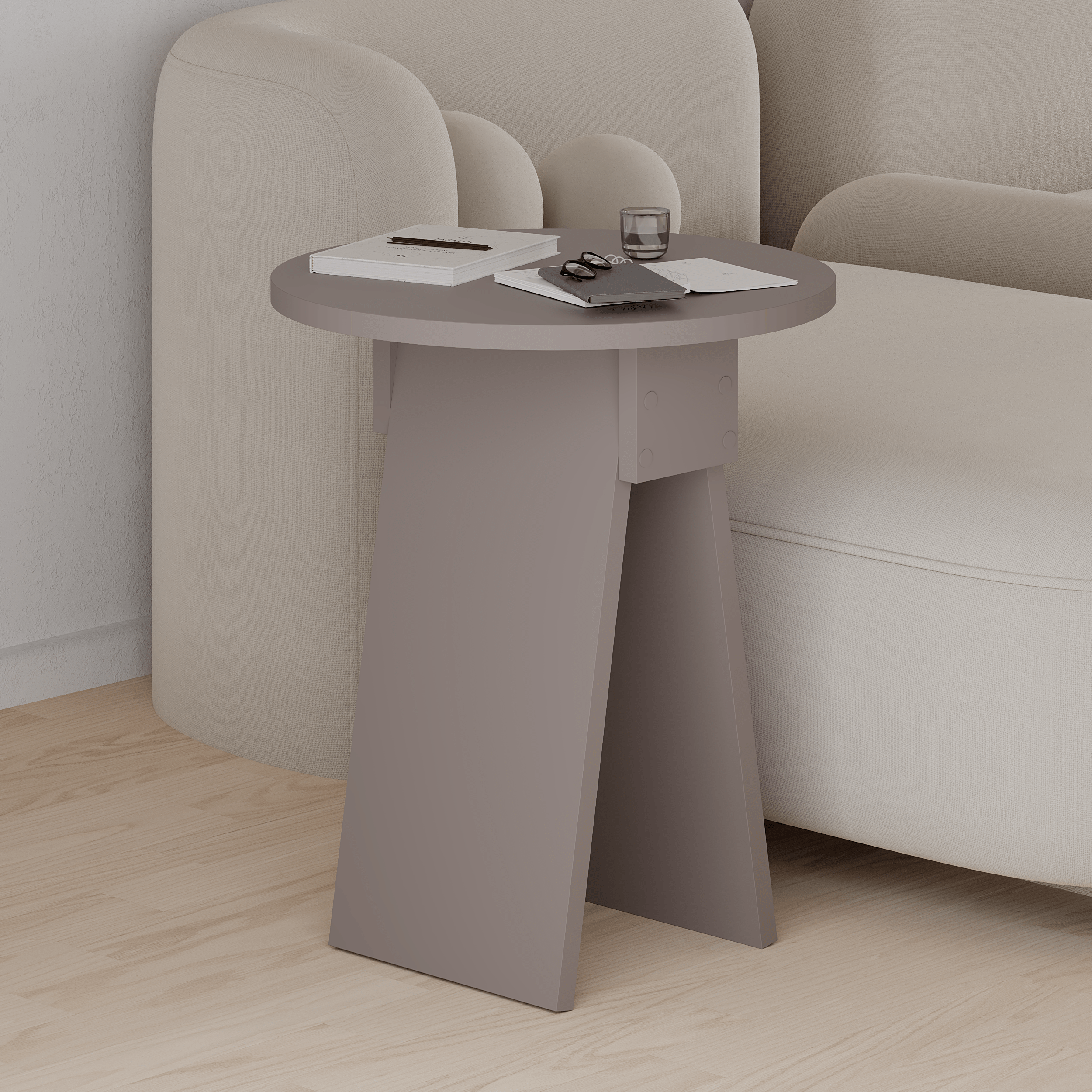 Chen Side Table – Modern Round Accent Table for Living Room, Bedroom or Entryway