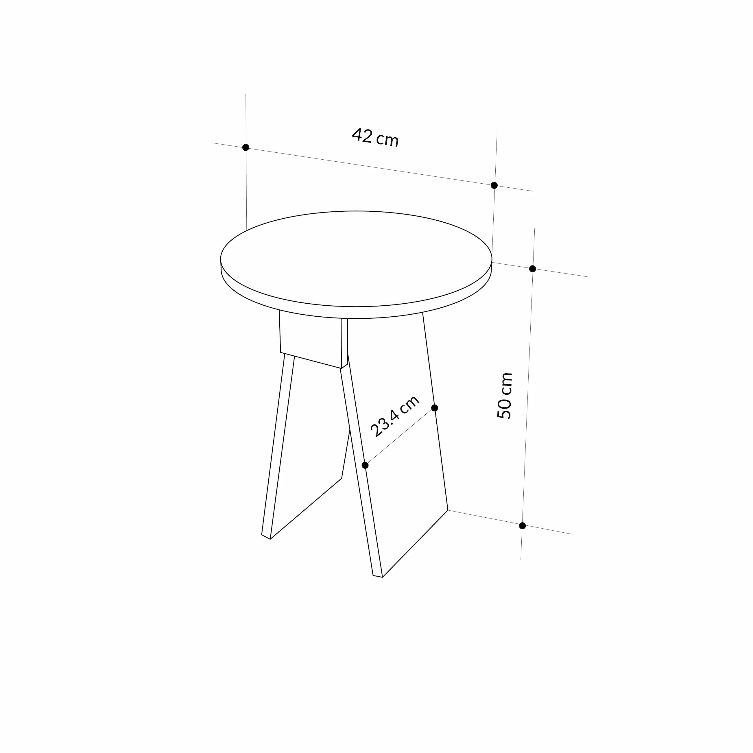 Chen Side Table – Modern Round Accent Table for Living Room, Bedroom or Entryway