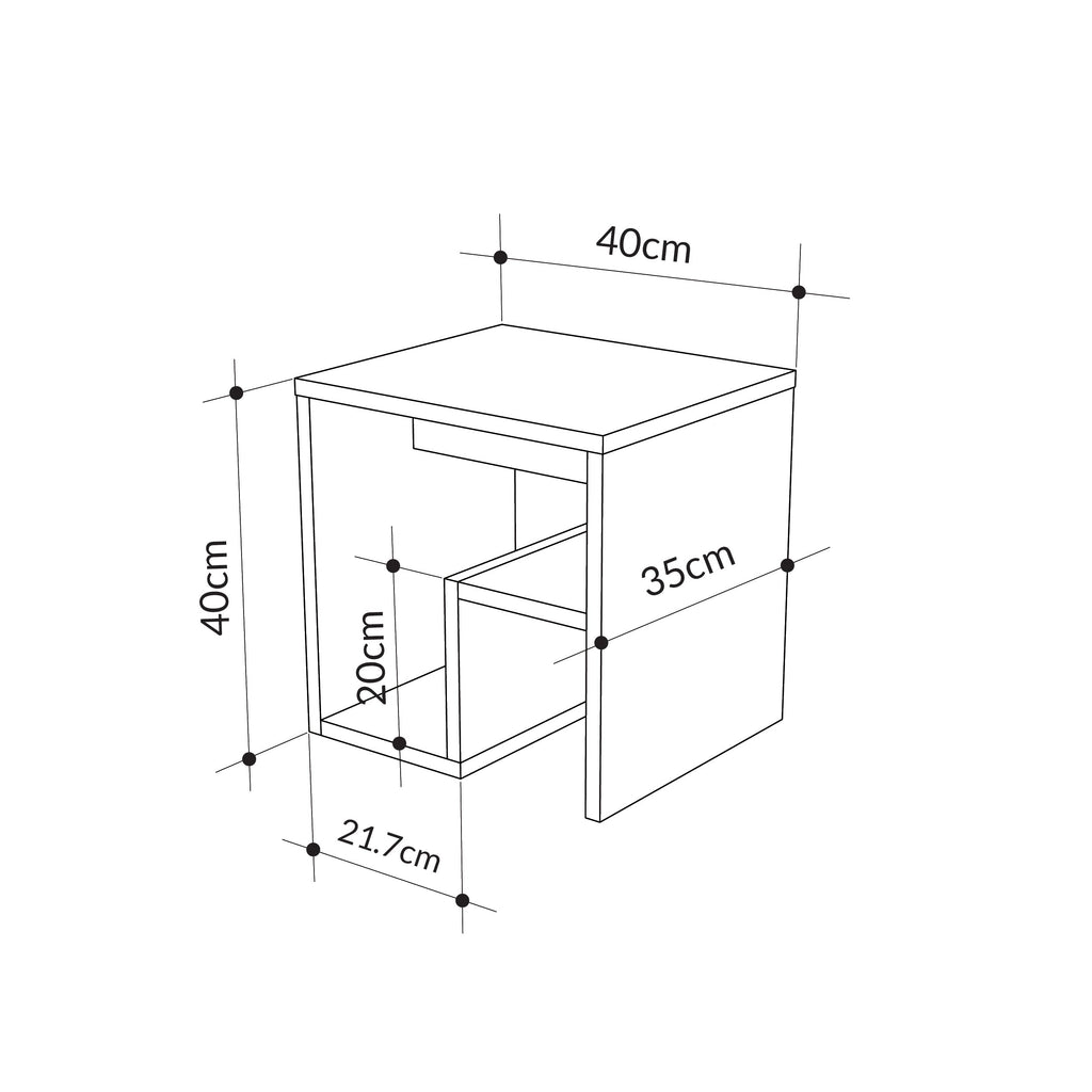 Side Table with Magazine Rack – Compact Modern End Table for Small Spaces