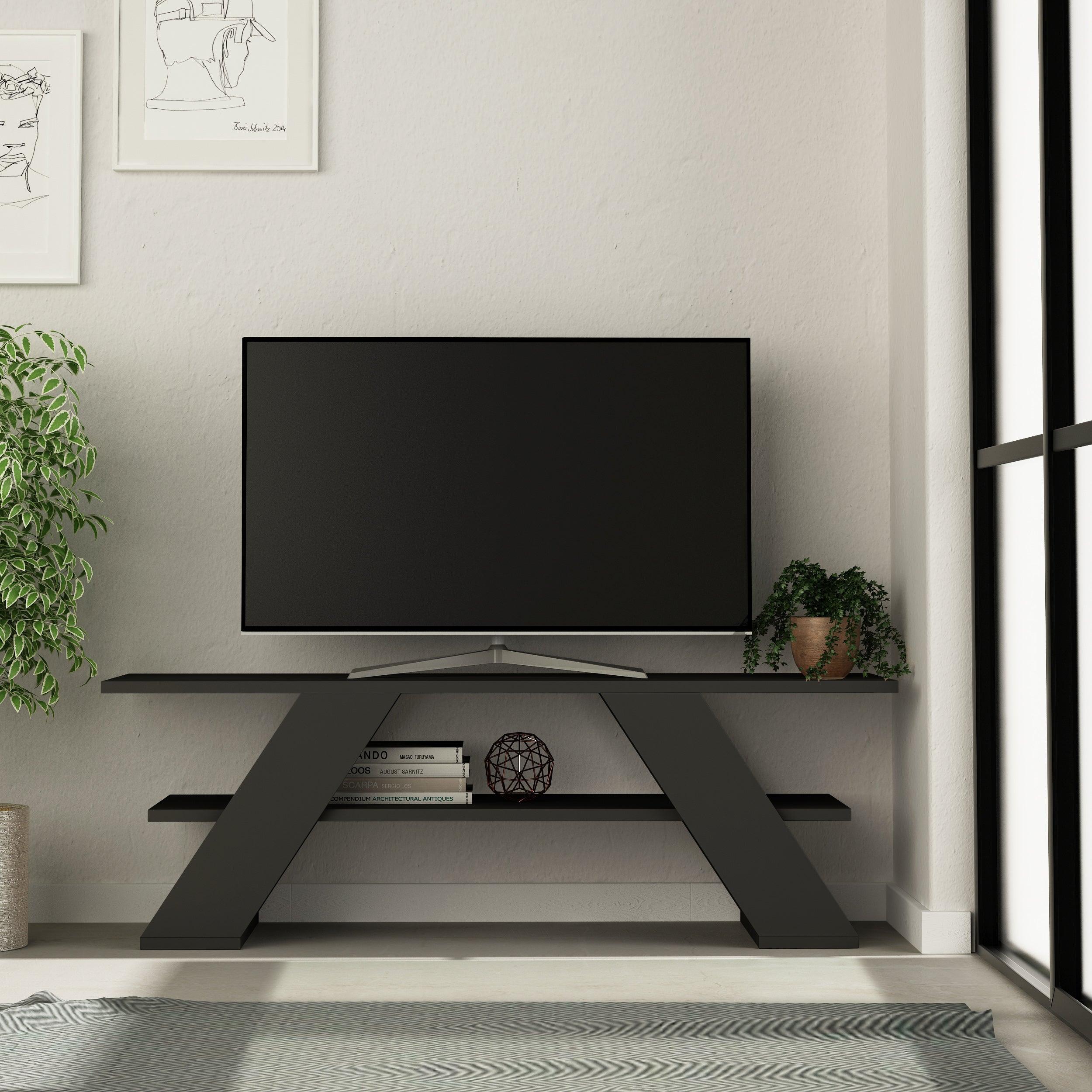 Modern TV Stand Multimedia Centre TV Unit With Shelves 120cm
