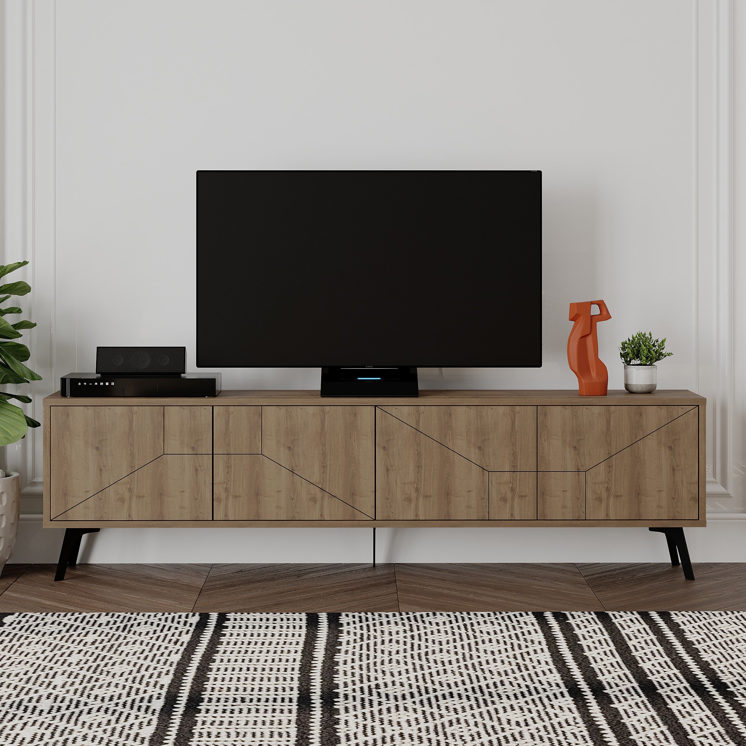 Modern TV Stand With Storage Cabinet 180cm