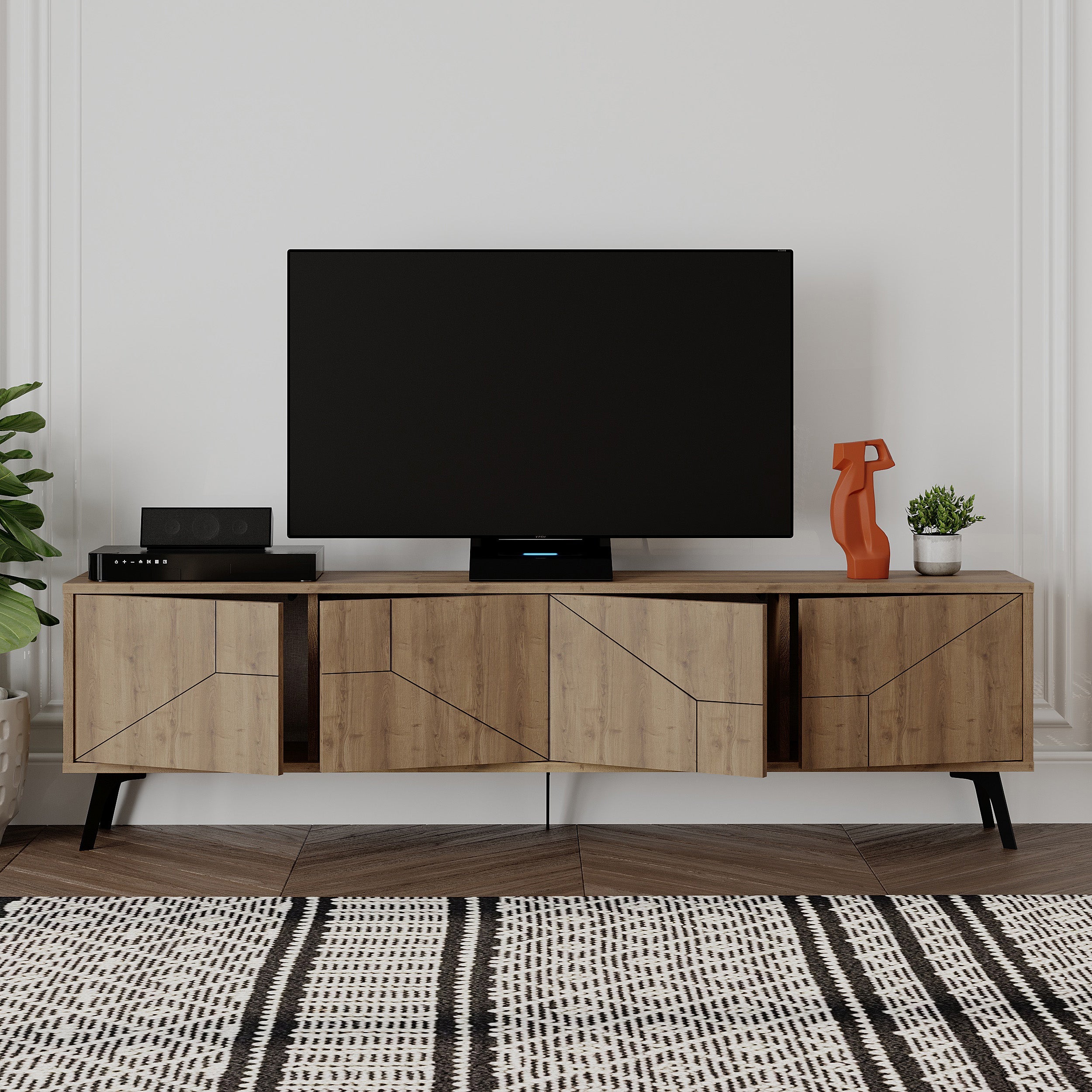 Modern TV Stand With Storage Cabinet 180cm