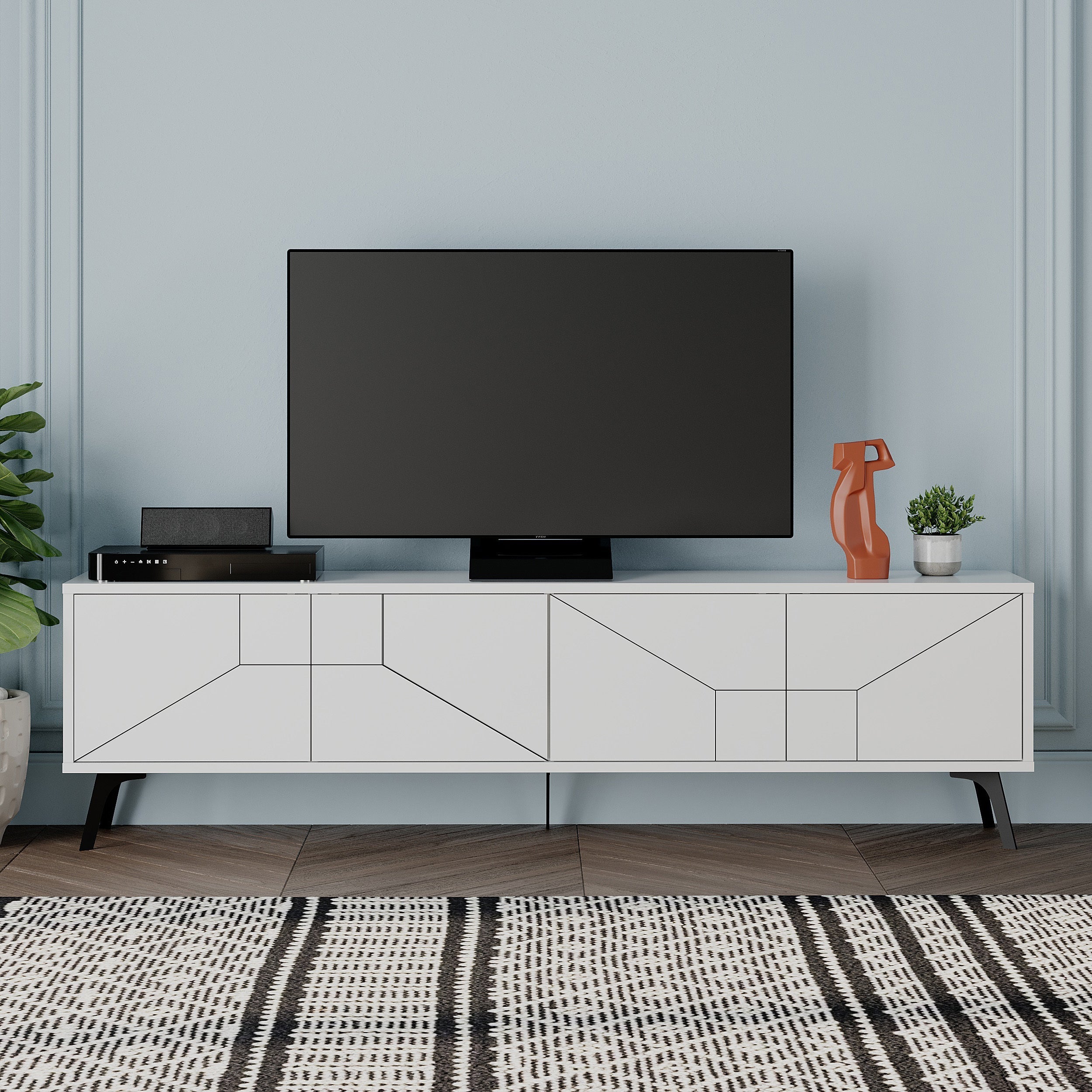 Modern TV Stand With Storage Cabinet 180cm