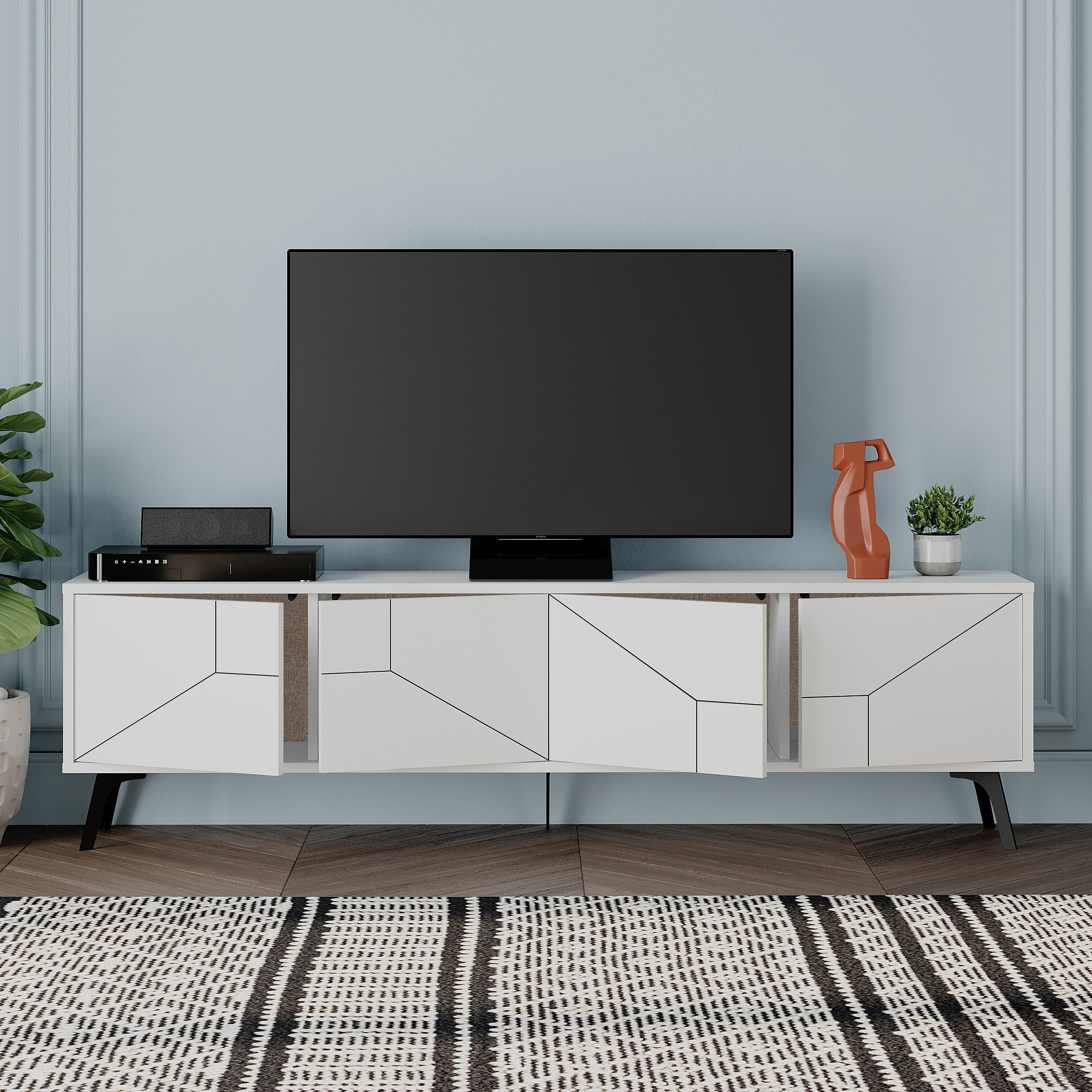 Modern TV Stand With Storage Cabinet 180cm