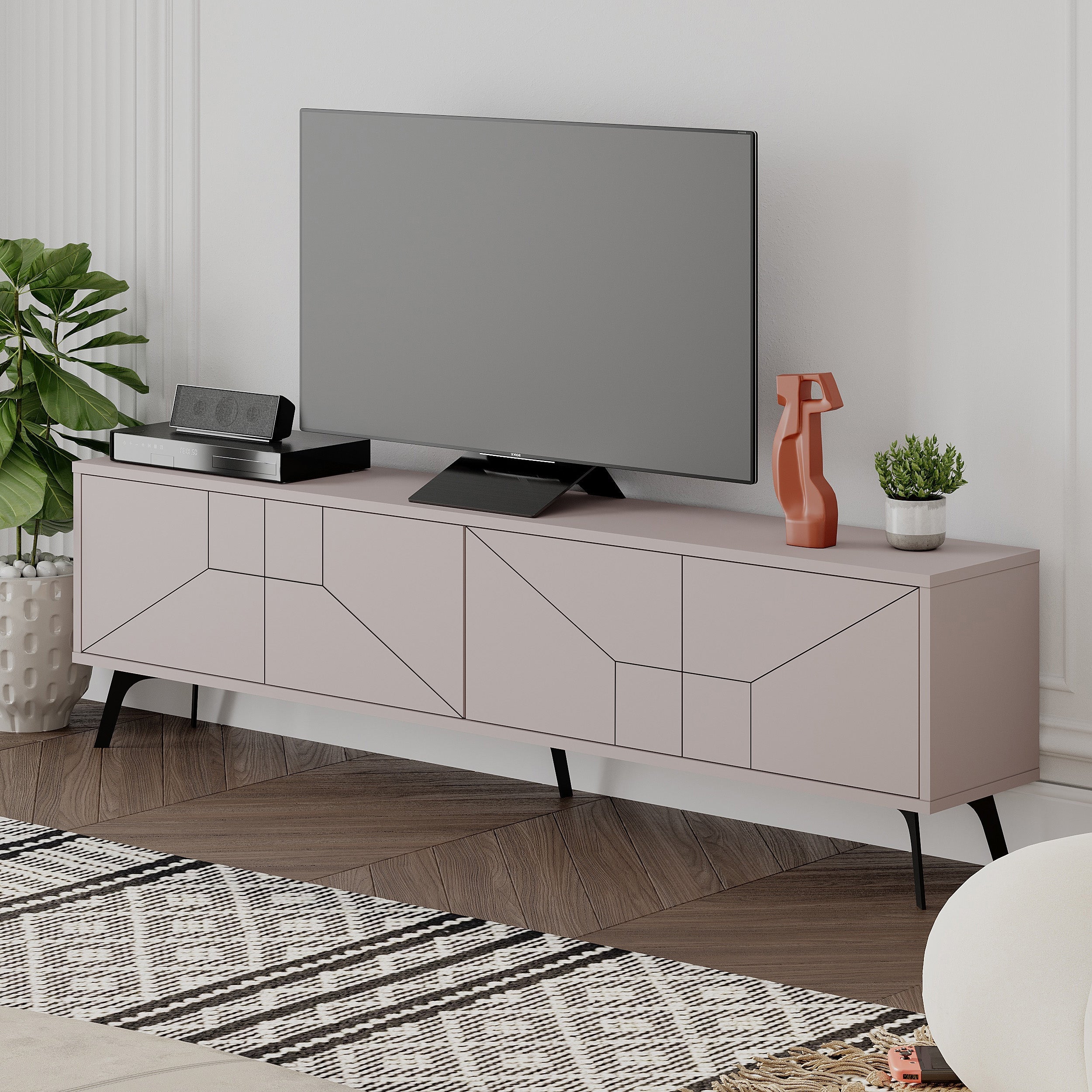 Modern TV Stand With Storage Cabinet 180cm