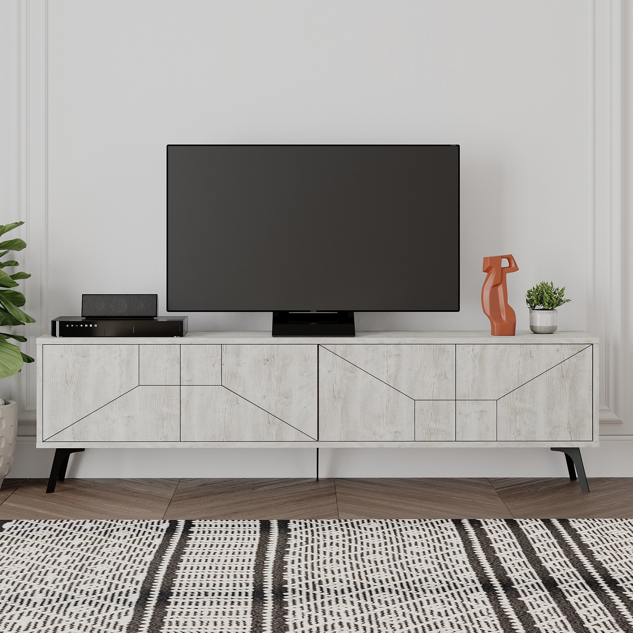 Modern TV Stand With Storage Cabinet 180cm