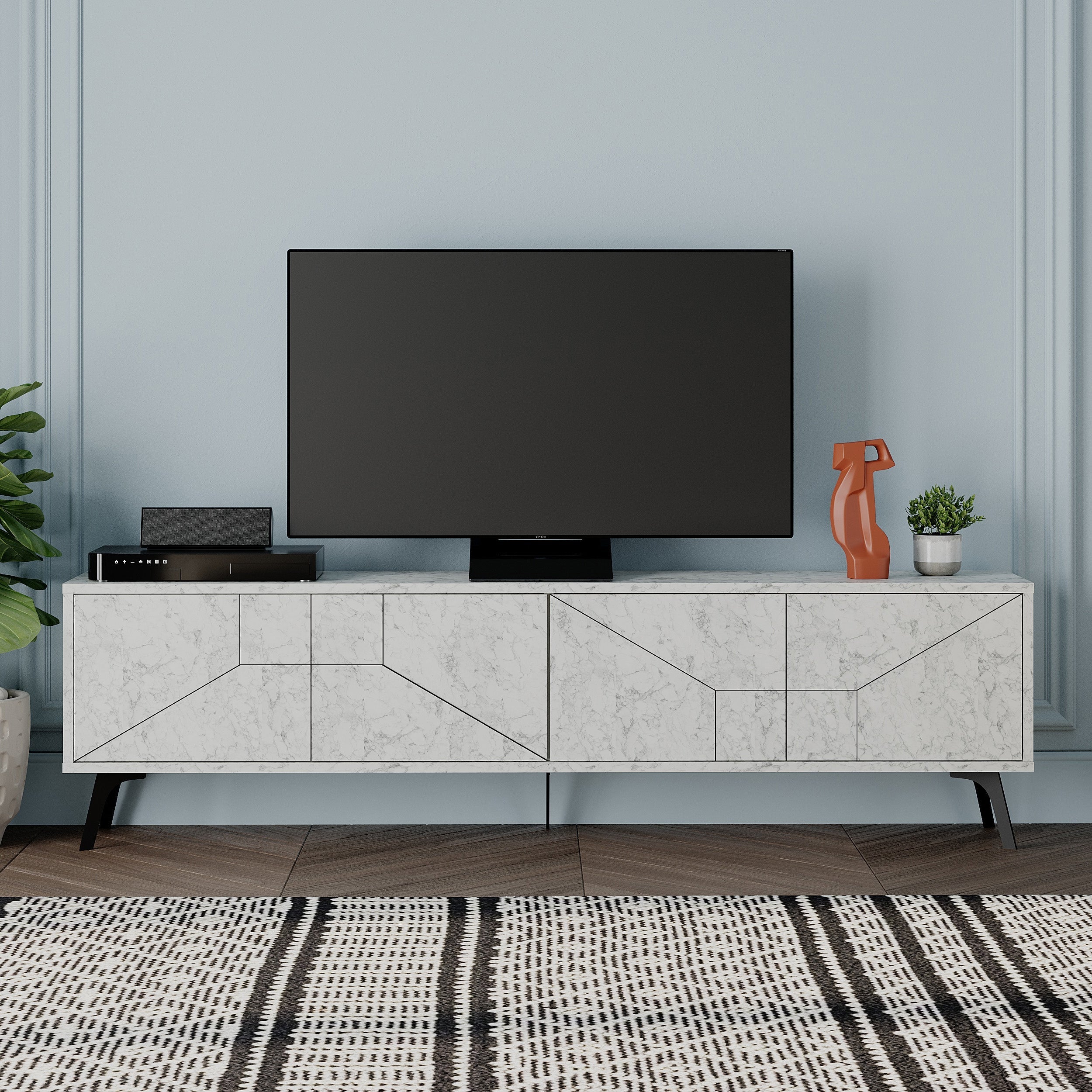 Modern TV Stand With Storage Cabinet 180cm