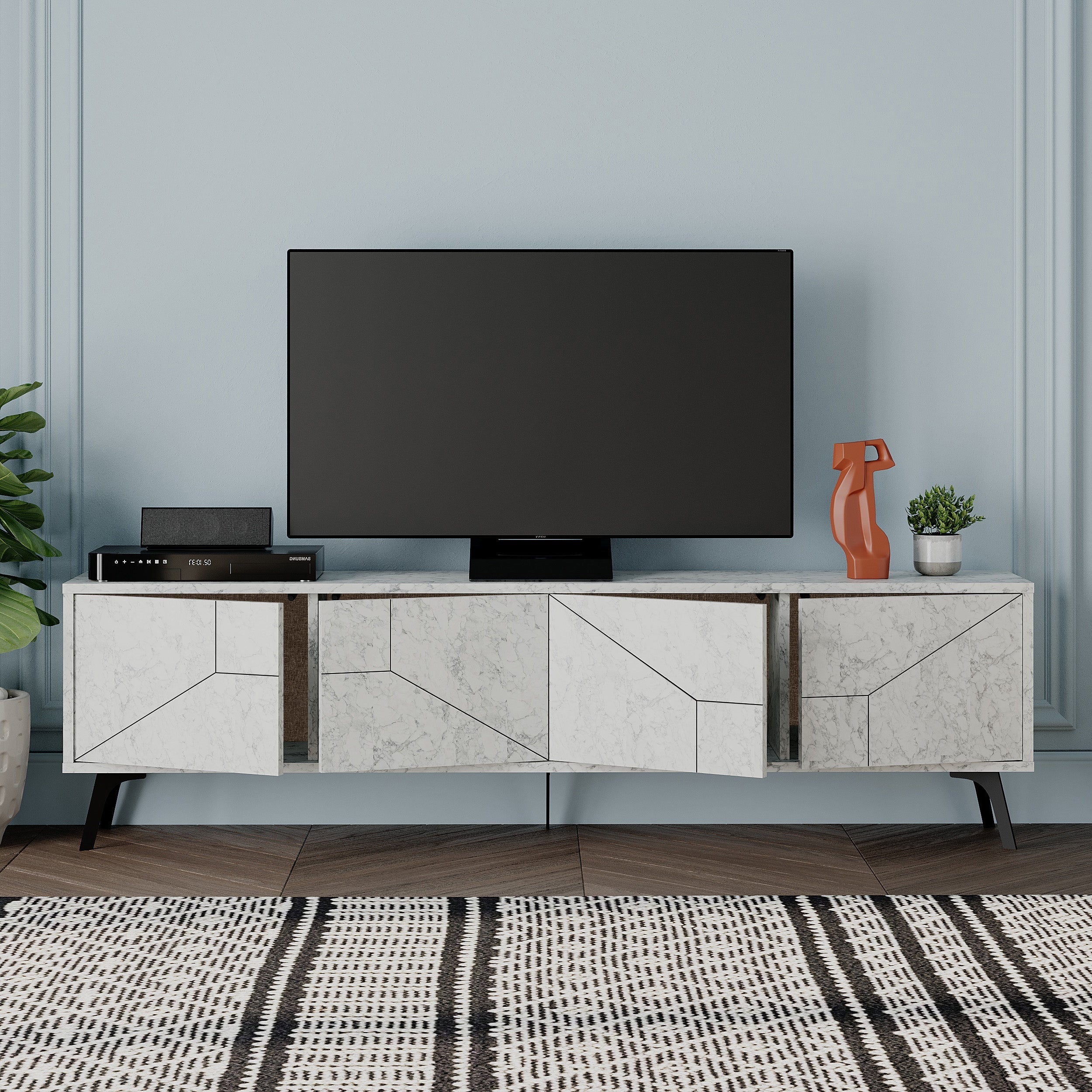 Modern TV Stand With Storage Cabinet 180cm
