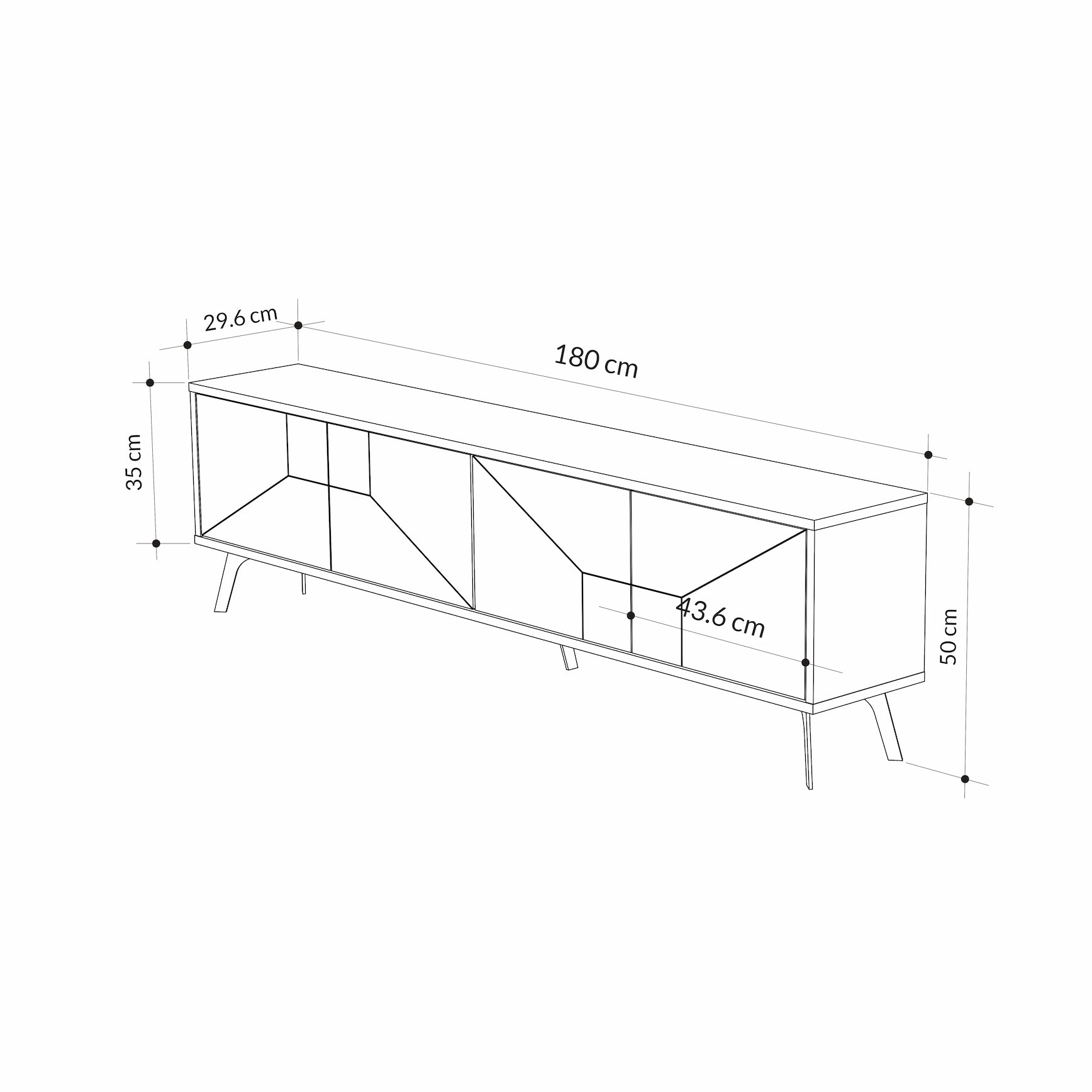 Modern TV Stand With Storage Cabinet 180cm