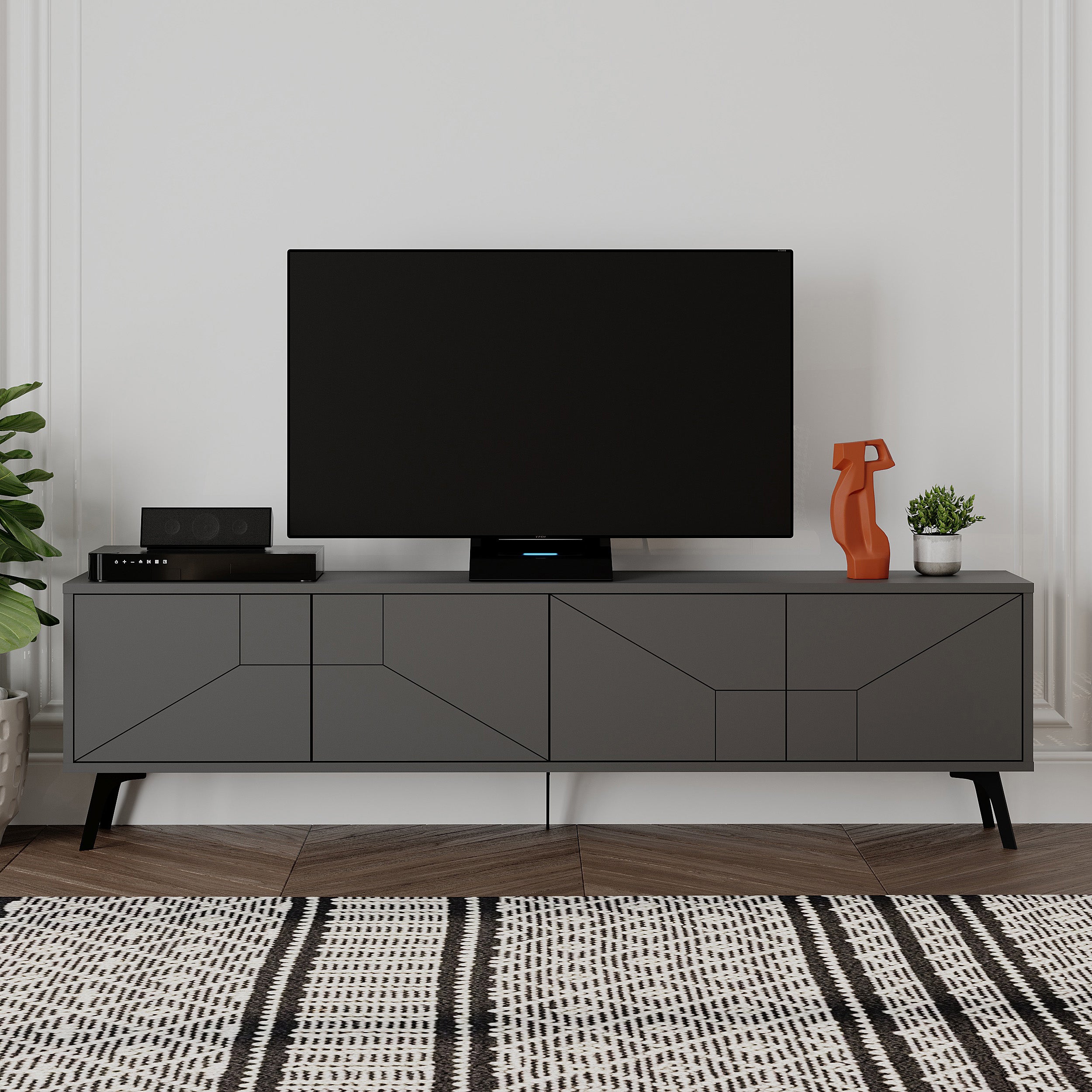 Modern TV Stand With Storage Cabinet 180cm