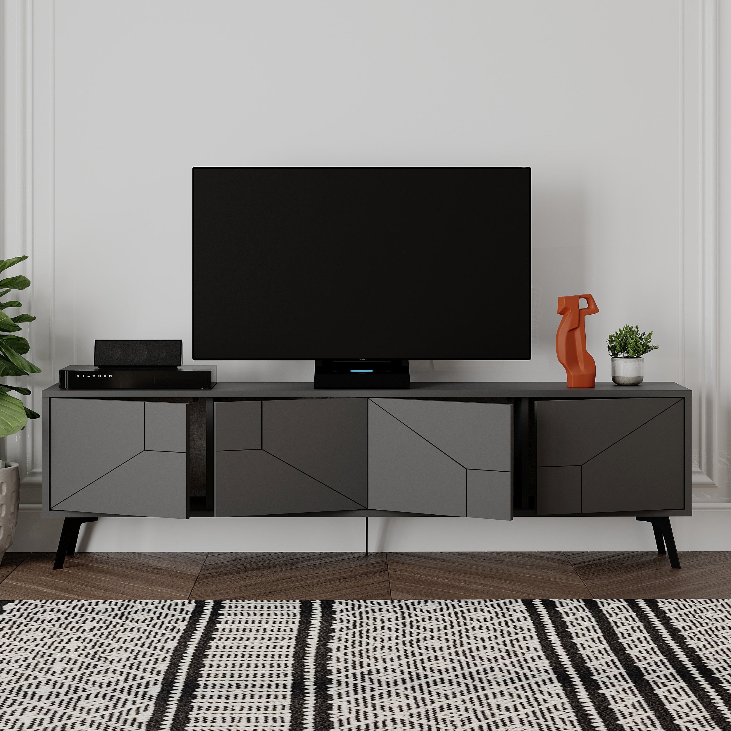 Modern TV Stand With Storage Cabinet 180cm