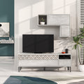 Modern Tv Unit With Storage And Wall Shelf 144.6cm