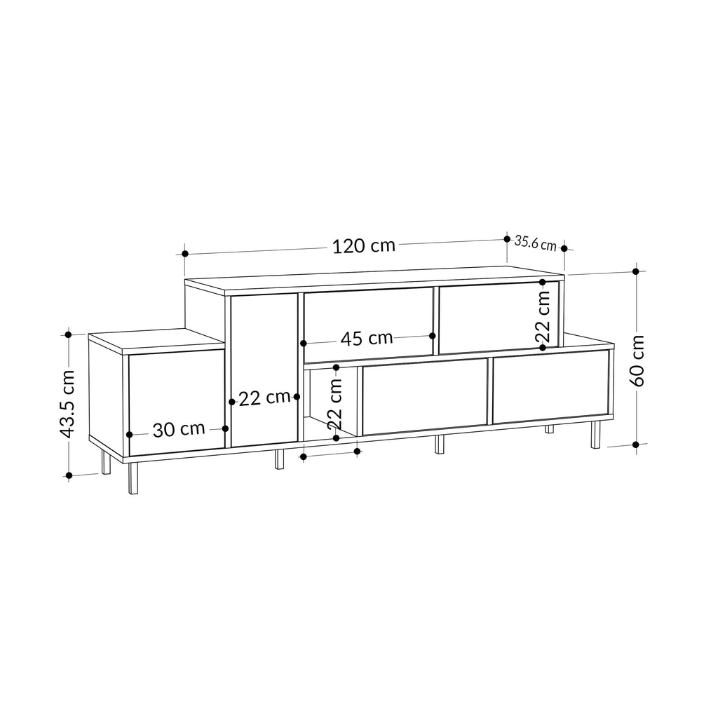 Hermes Modern TV Stand Multimedia Centre With Storage Cabinet 171.2 cm
