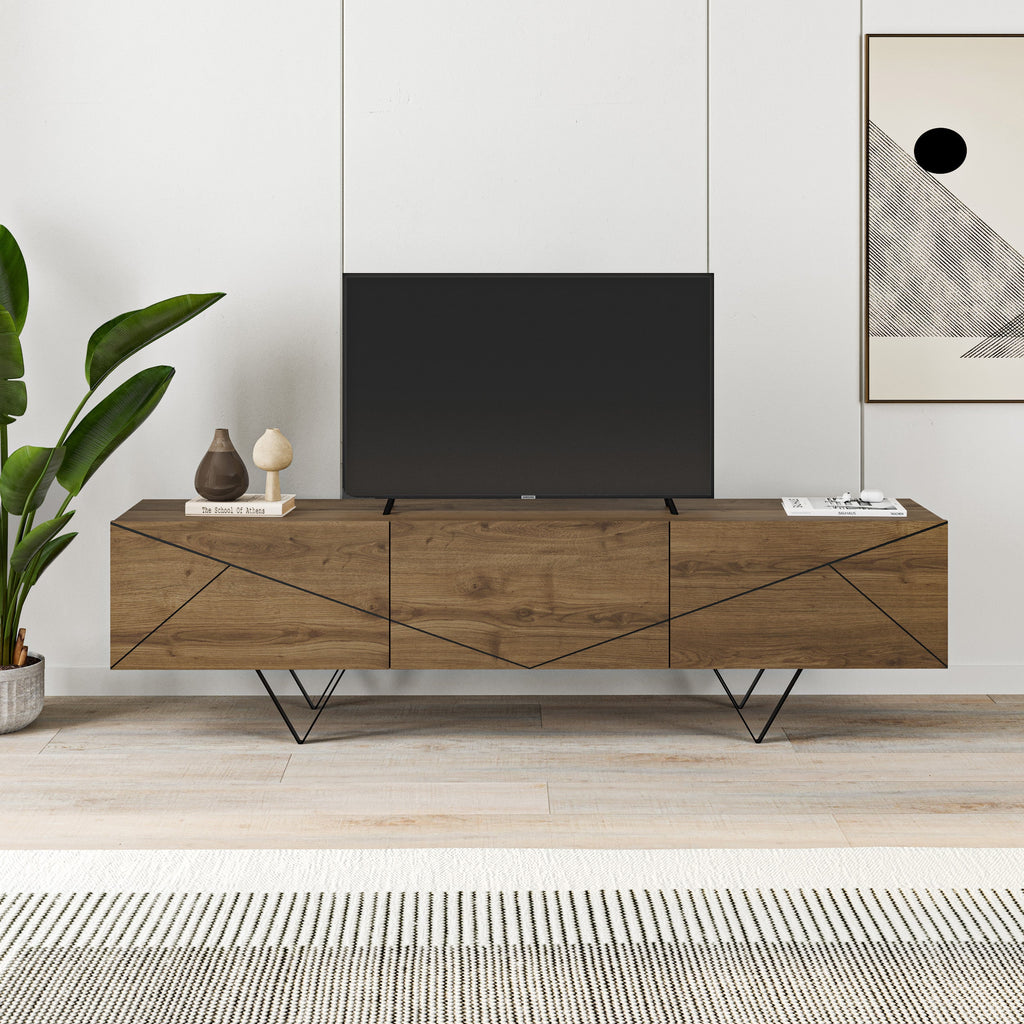 TV Cabinet 3D 160cm - Dark Oak