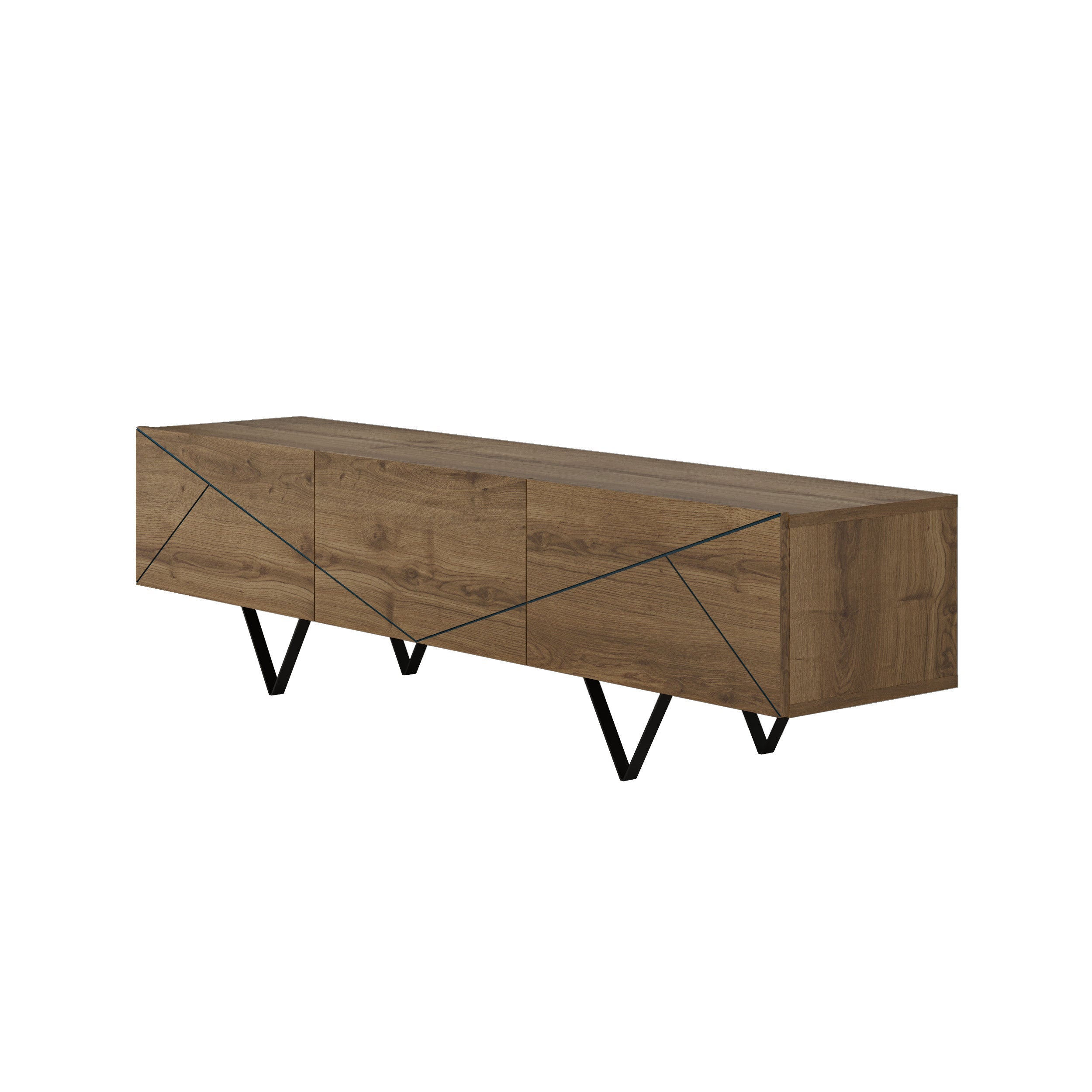 TV Cabinet 3D 160cm - Dark Oak