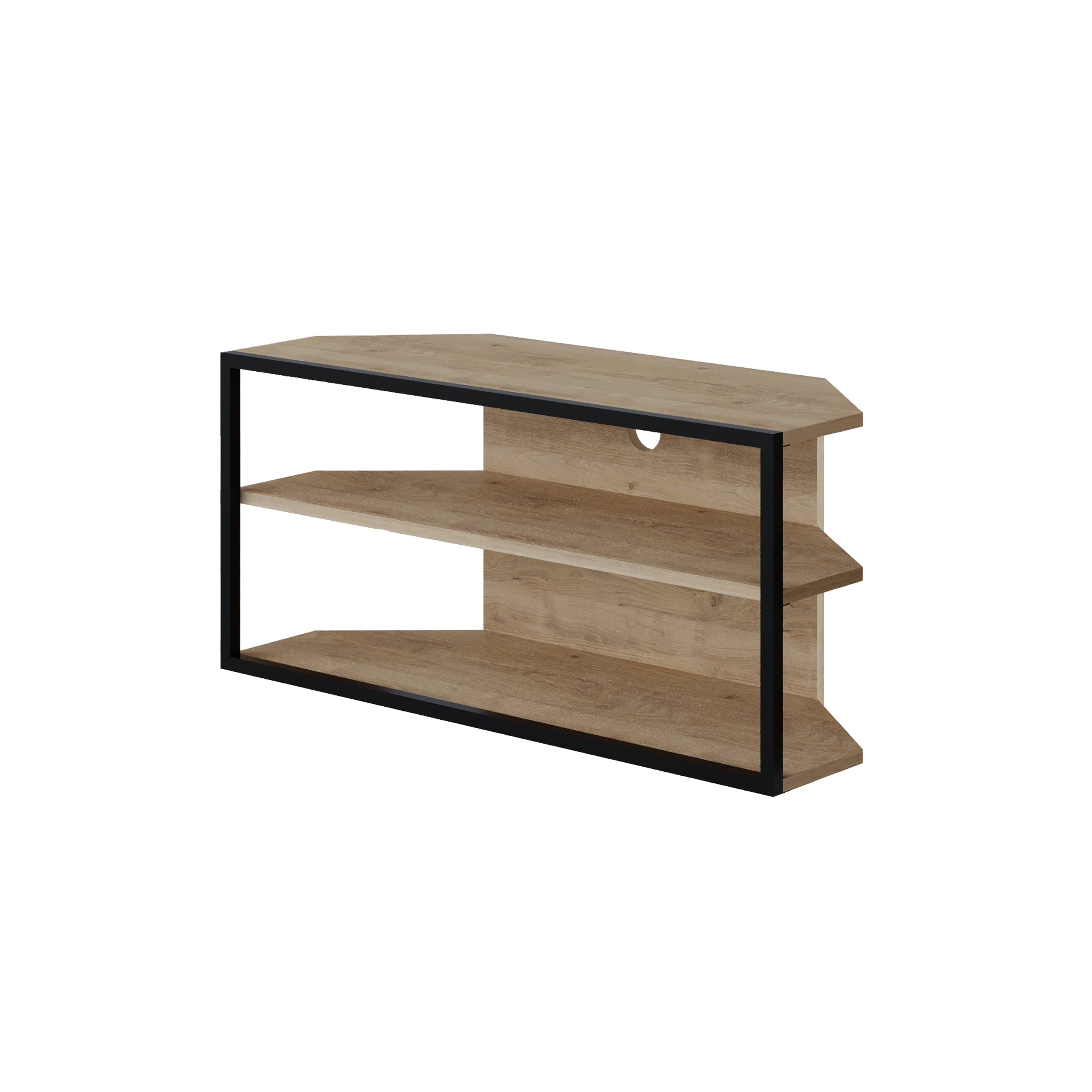 Corner TV Stand – Compact Corner Unit for TVs with Storage Shelves for Living Rooms or Flats