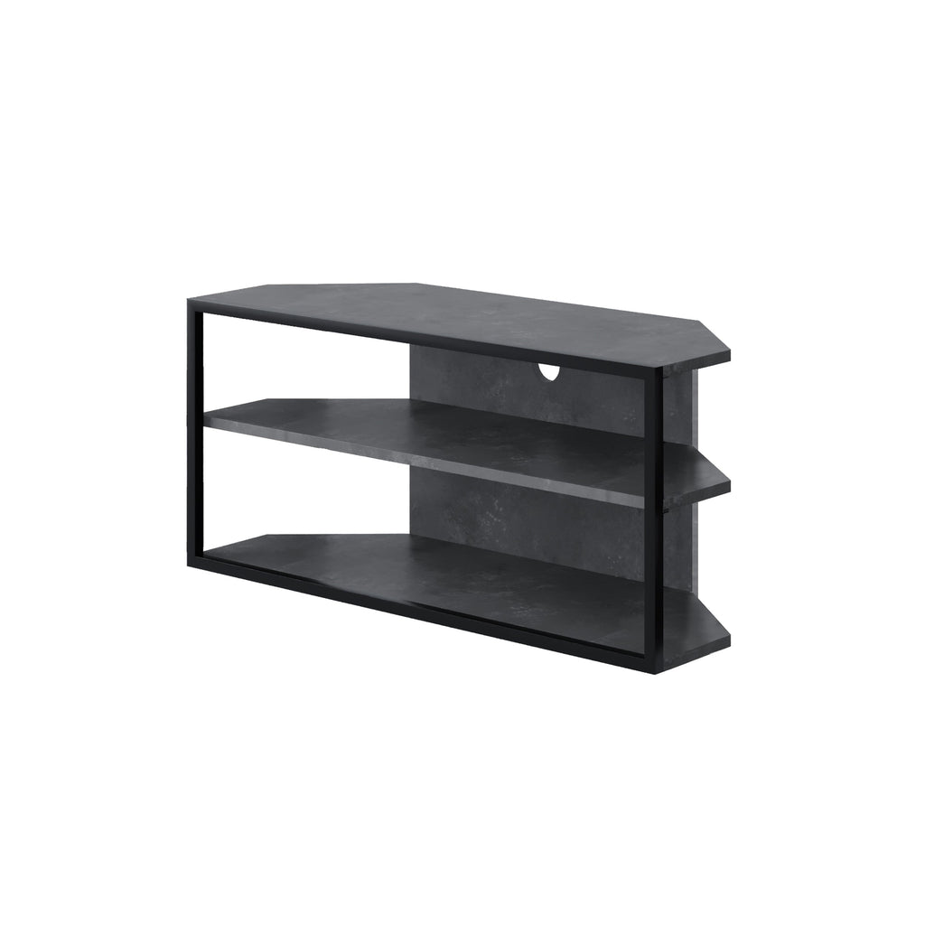 Corner TV Stand – Compact Corner Unit for TVs with Storage Shelves for Living Rooms or Flats