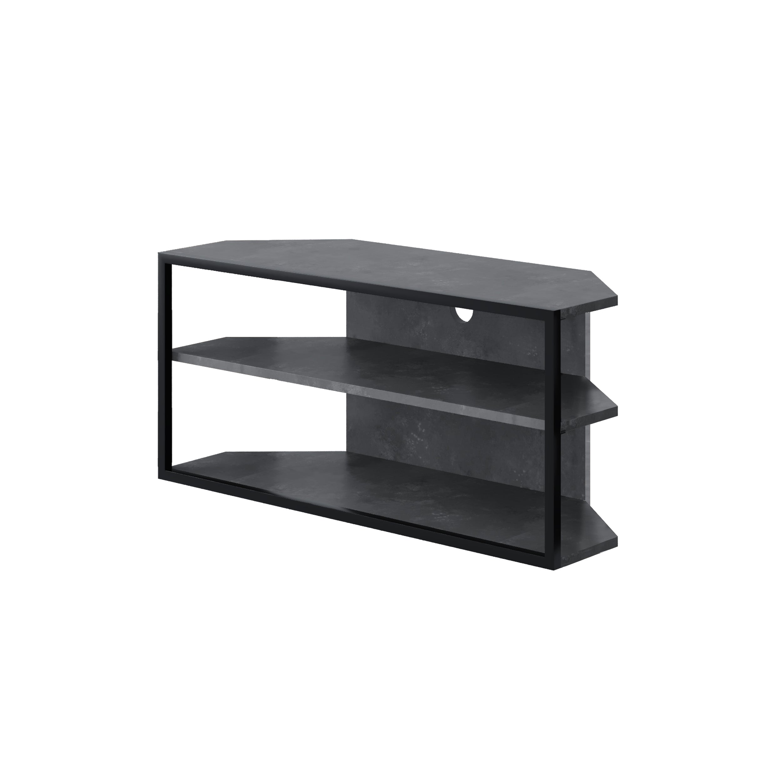 Corner TV Stand – Compact Corner Unit for TVs with Storage Shelves for Living Rooms or Flats
