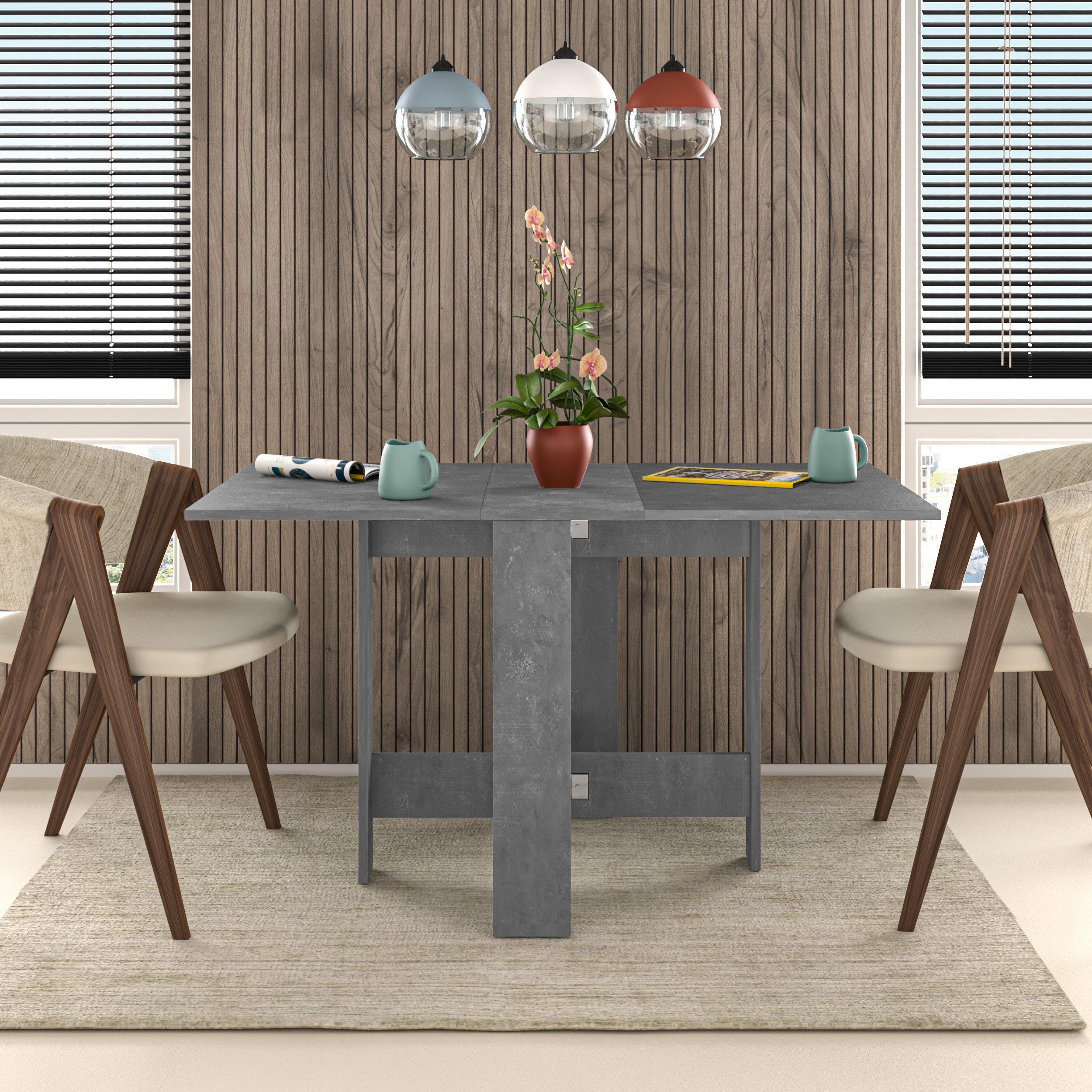 Dining Table – Foldable – Retro Grey Finish