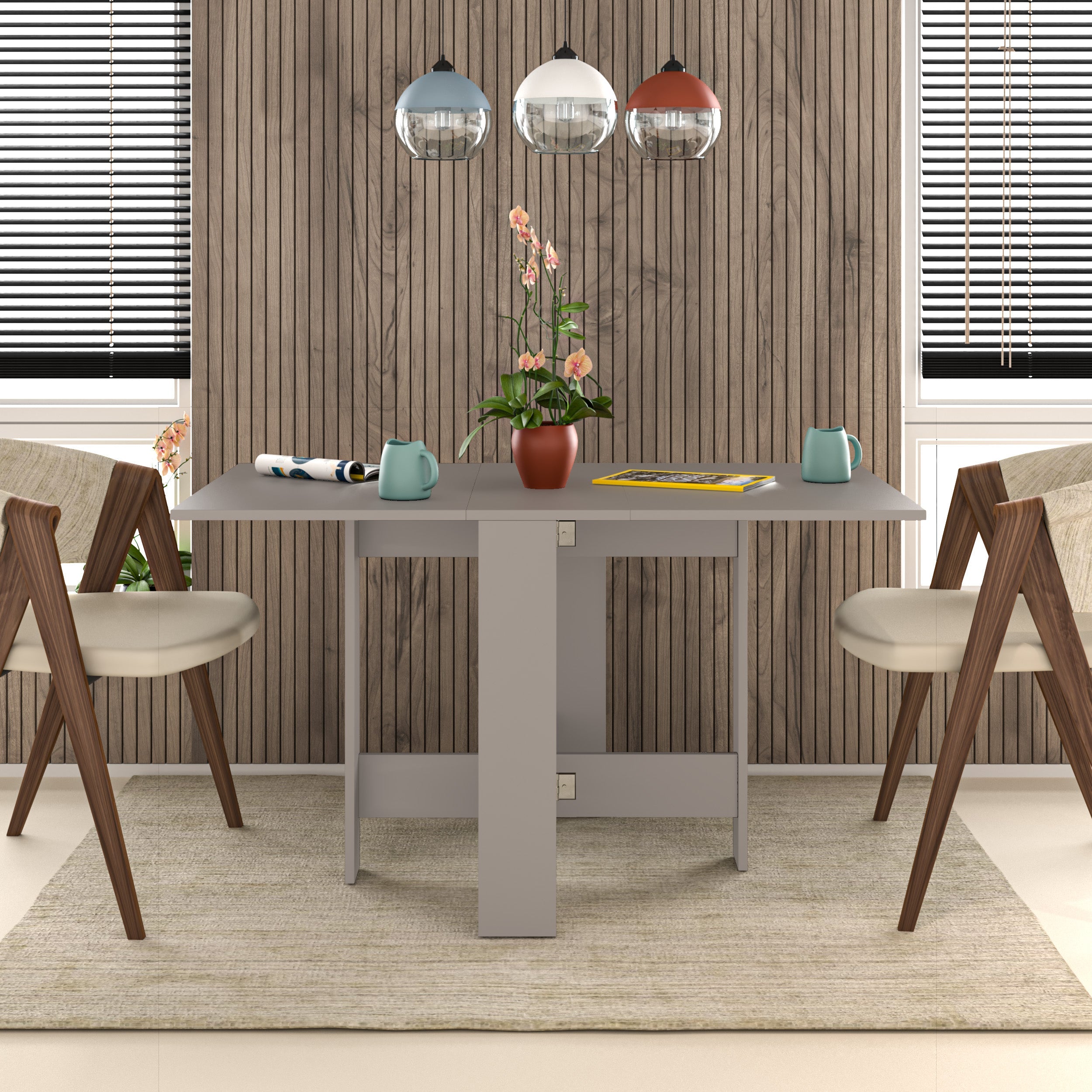 Dining Table – Foldable – Light Mocha Finish