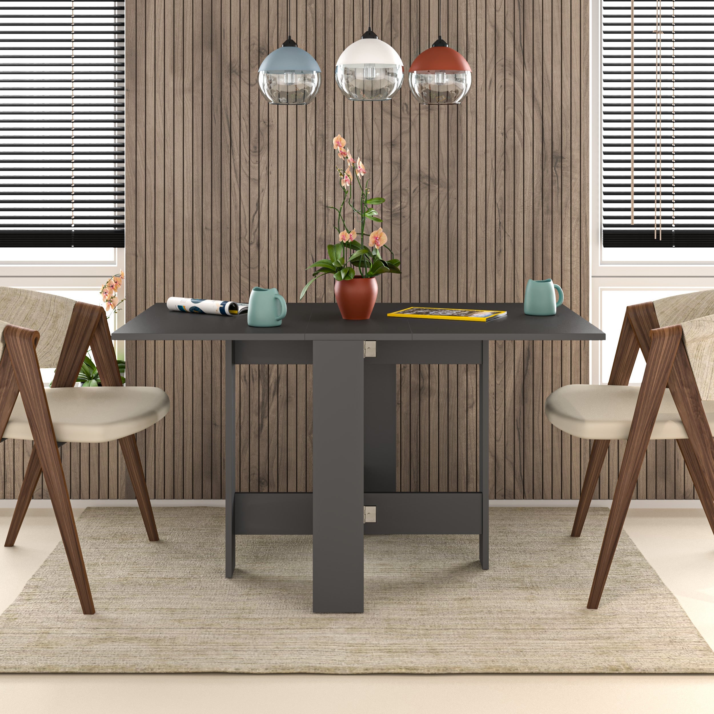 Dining Table – Foldable – Anthracite Finish