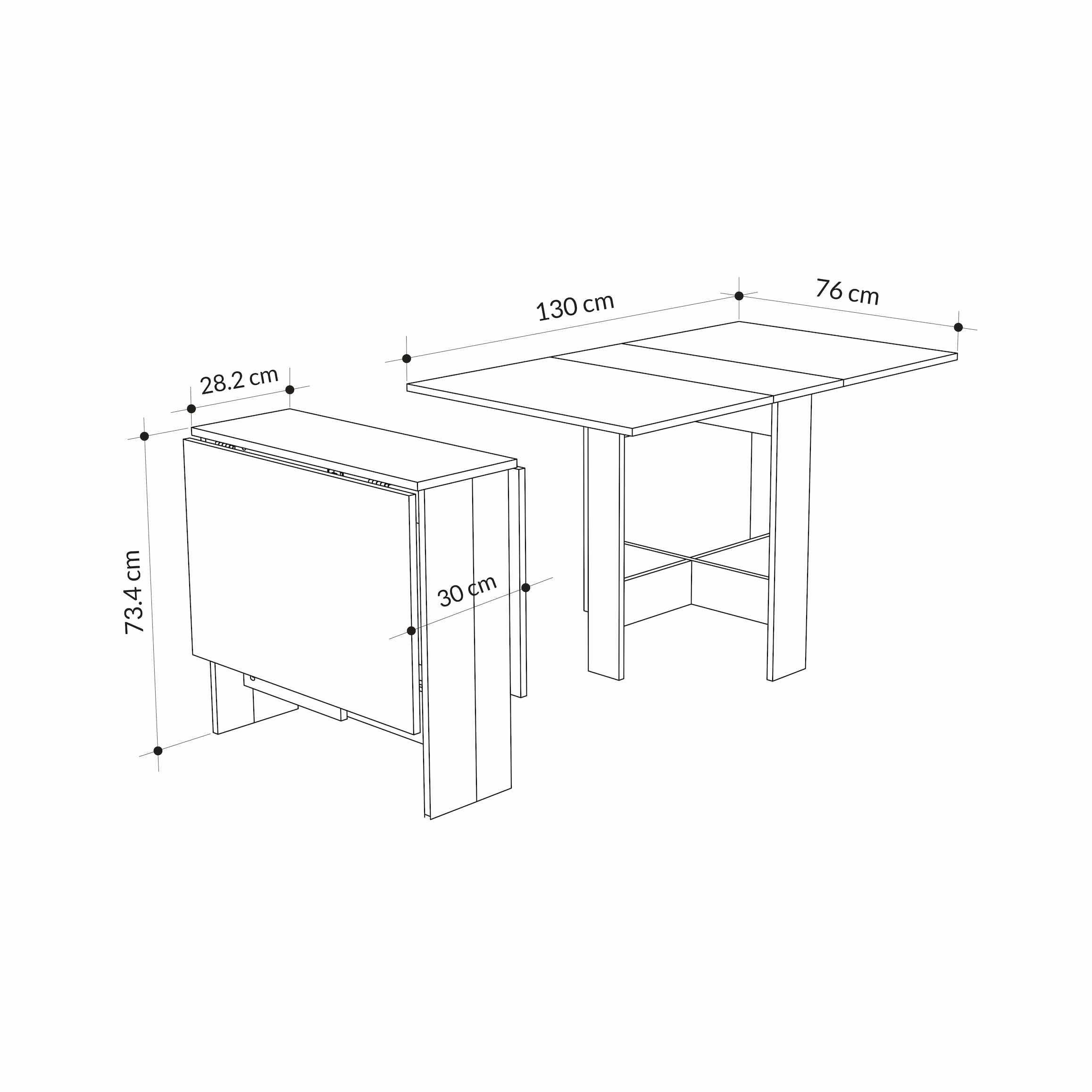 Dining Table - Foldable - Sandstone Finish