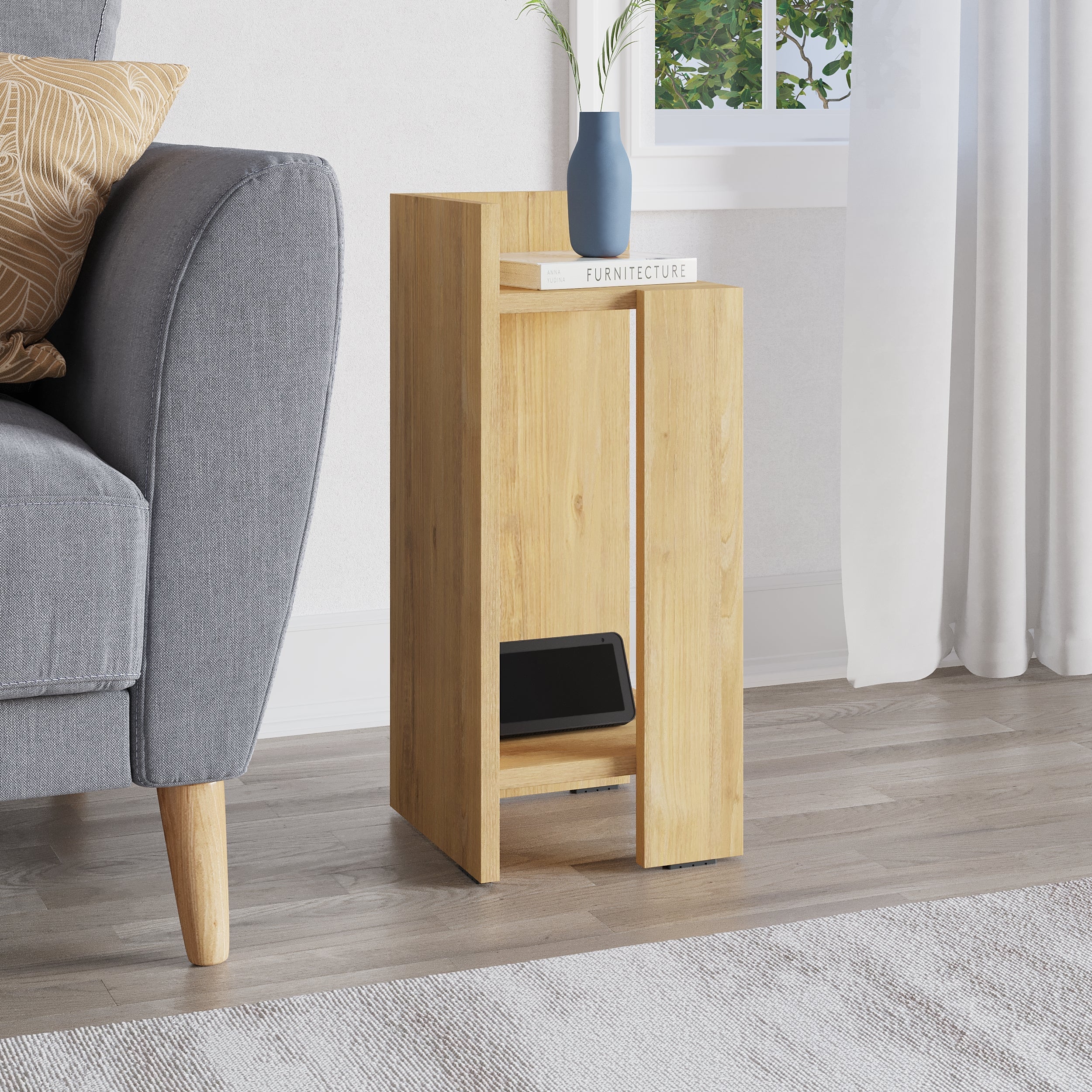 Modern Bedside Table Left Module 25cm Narrow