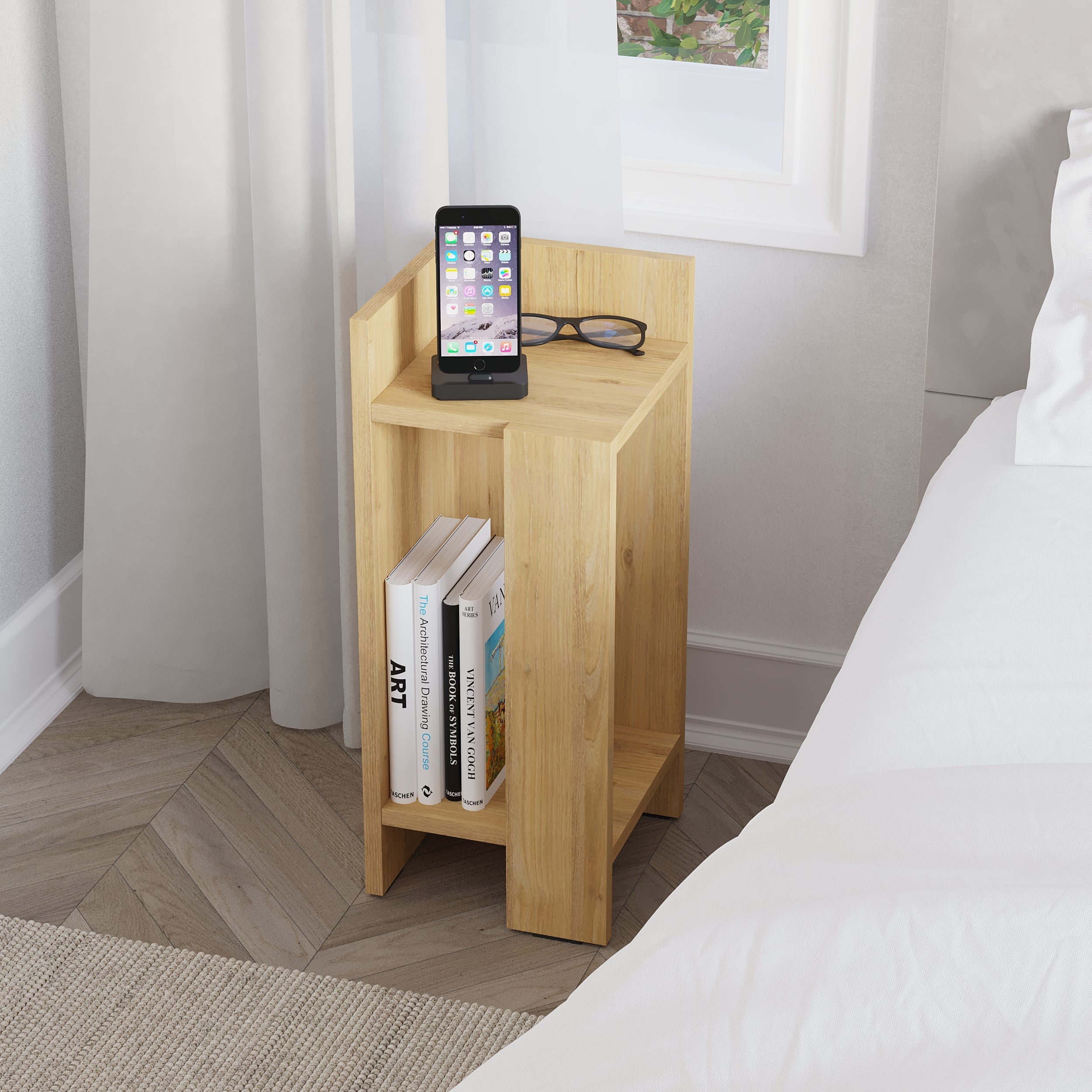 Modern Bedside Table Left Module 25cm Narrow