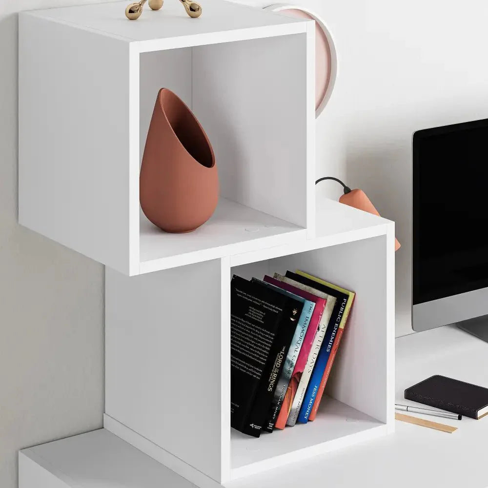 Modern Desk With Shelves 153.5cm