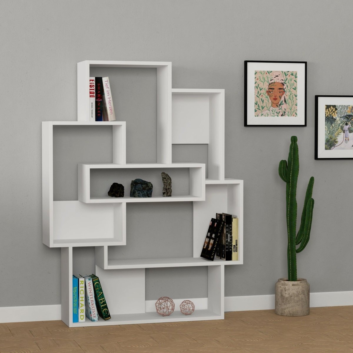 Modern Bookcase Display Unit H 132cm