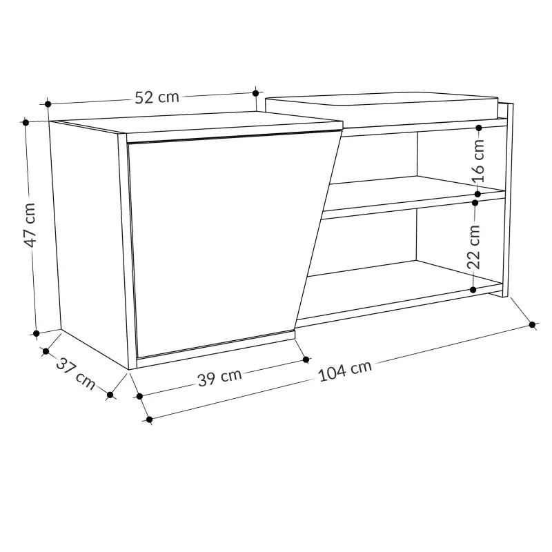 Shoe Storage With Bench Width 104 cm
