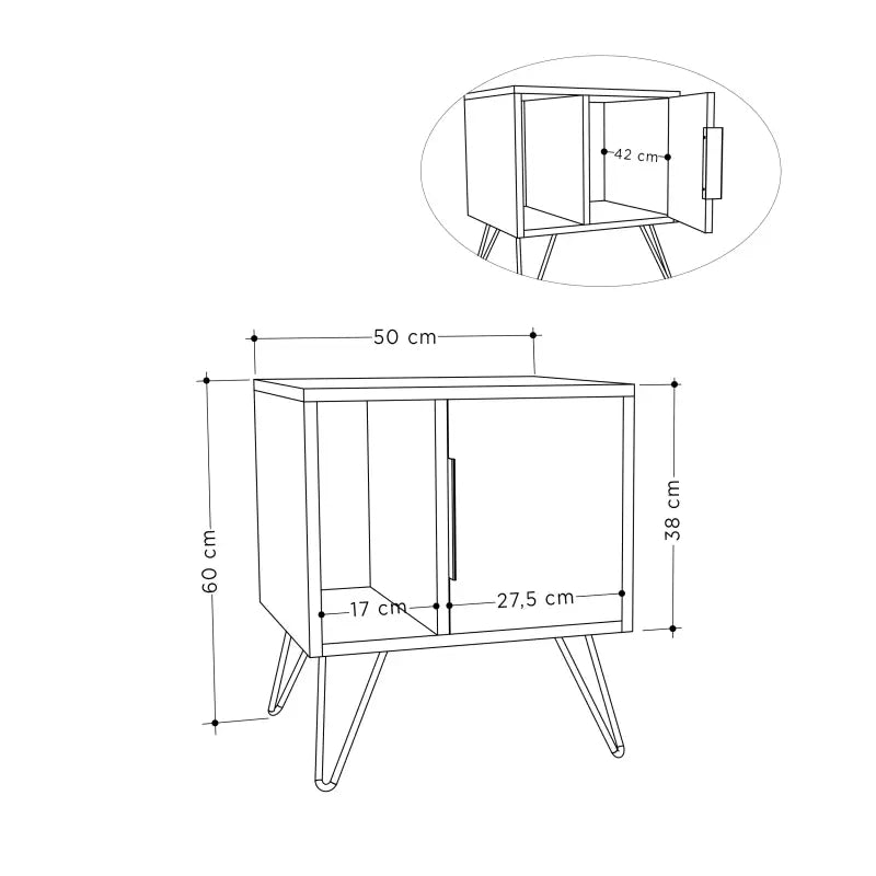 Modern Bedside Table Width Bedroom Furniture 50.2cm