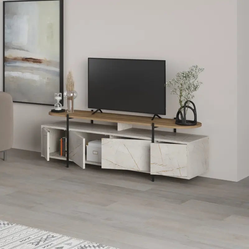 Hanley Modern TV Stand Multimedia Centre TV Unit With Storage Cabinet 160cm