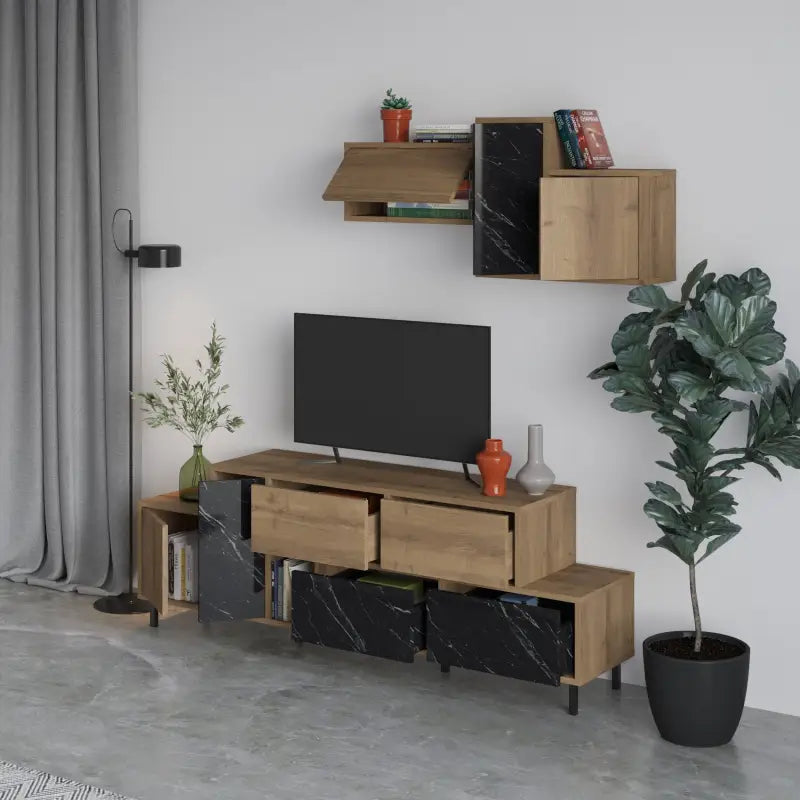 Hermes Modern TV Stand Multimedia Centre TV Unit With Storage Cabinet 171.2 cm