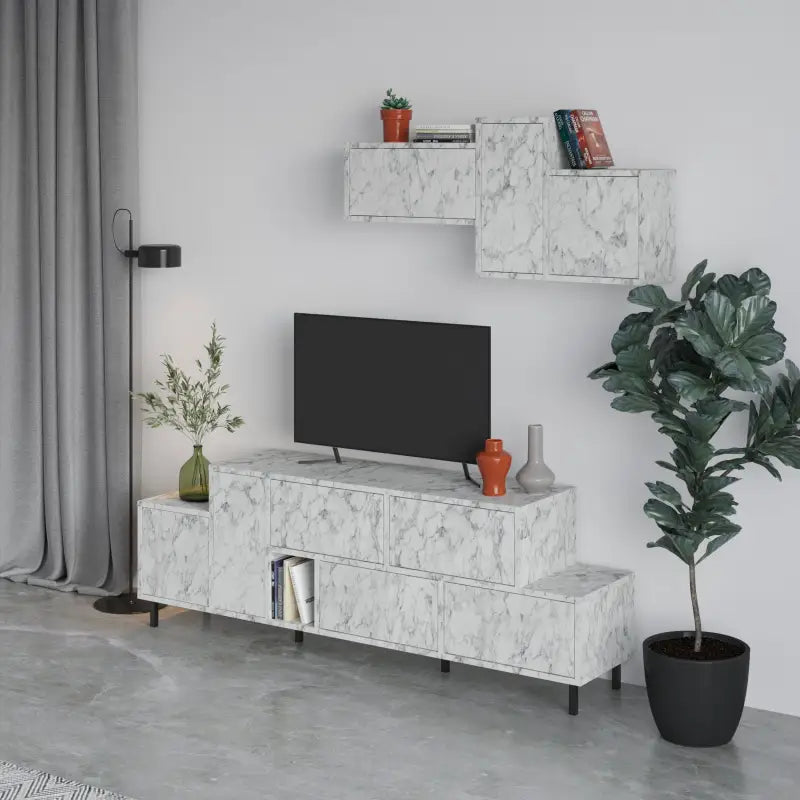 Hermes Modern TV Stand Multimedia Centre TV Unit With Storage Cabinet 171.2 cm