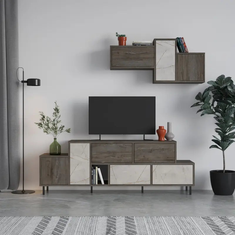 Hermes Modern TV Stand Multimedia Centre TV Unit With Storage Cabinet 171.2 cm
