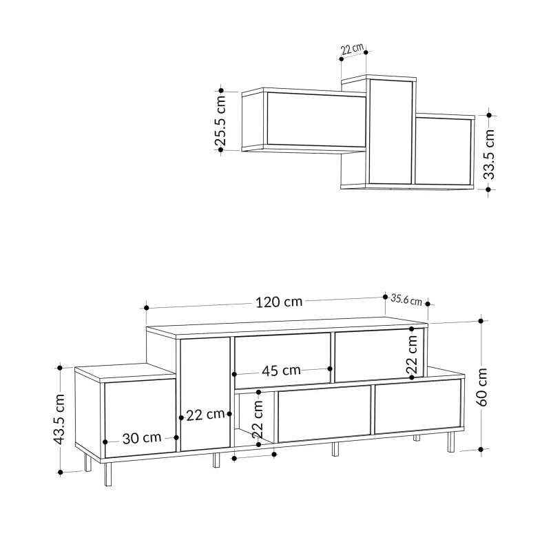 Hermes Modern TV Stand Multimedia Centre TV Unit With Storage Cabinet 171.2 cm