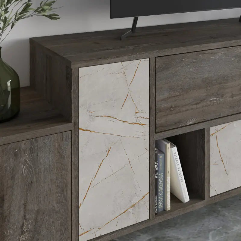 Hermes Modern TV Stand Multimedia Centre TV Unit With Storage Cabinet 171.2 cm