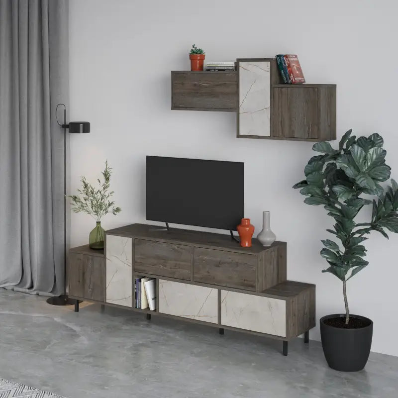 Hermes Modern TV Stand Multimedia Centre TV Unit With Storage Cabinet 171.2 cm