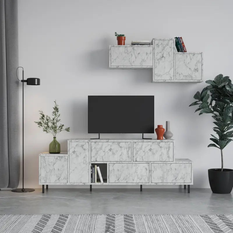 Hermes Modern TV Stand Multimedia Centre TV Unit With Storage Cabinet 171.2 cm