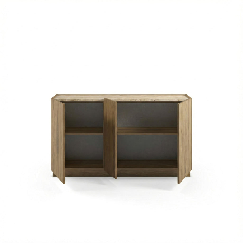 140cm Sideboard – Oak & Travertine Effect